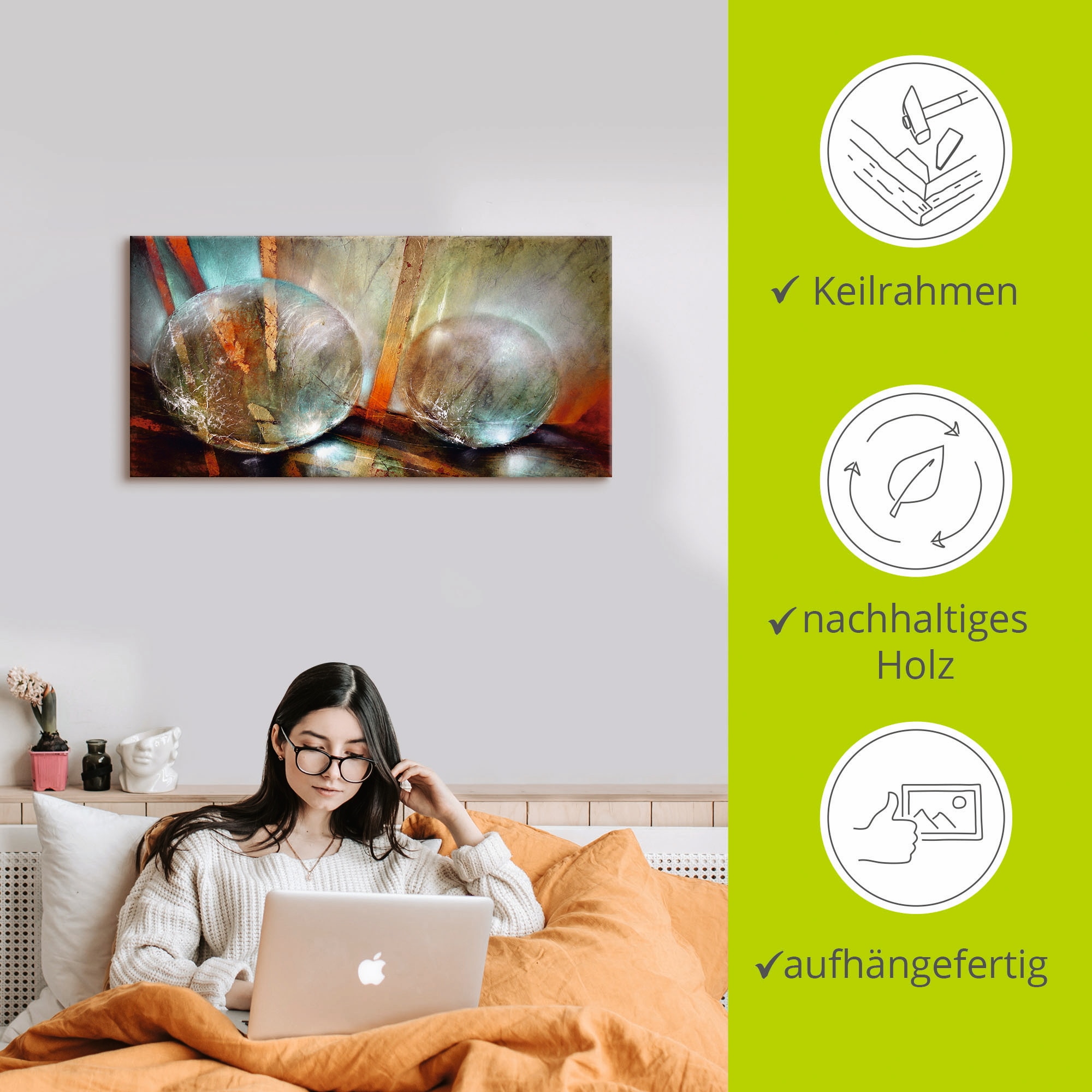 Artland Wandbild »Lichtfänger«, Gegenstandslos, (1 St.), als Leinwandbild, Poster in verschied. Größen