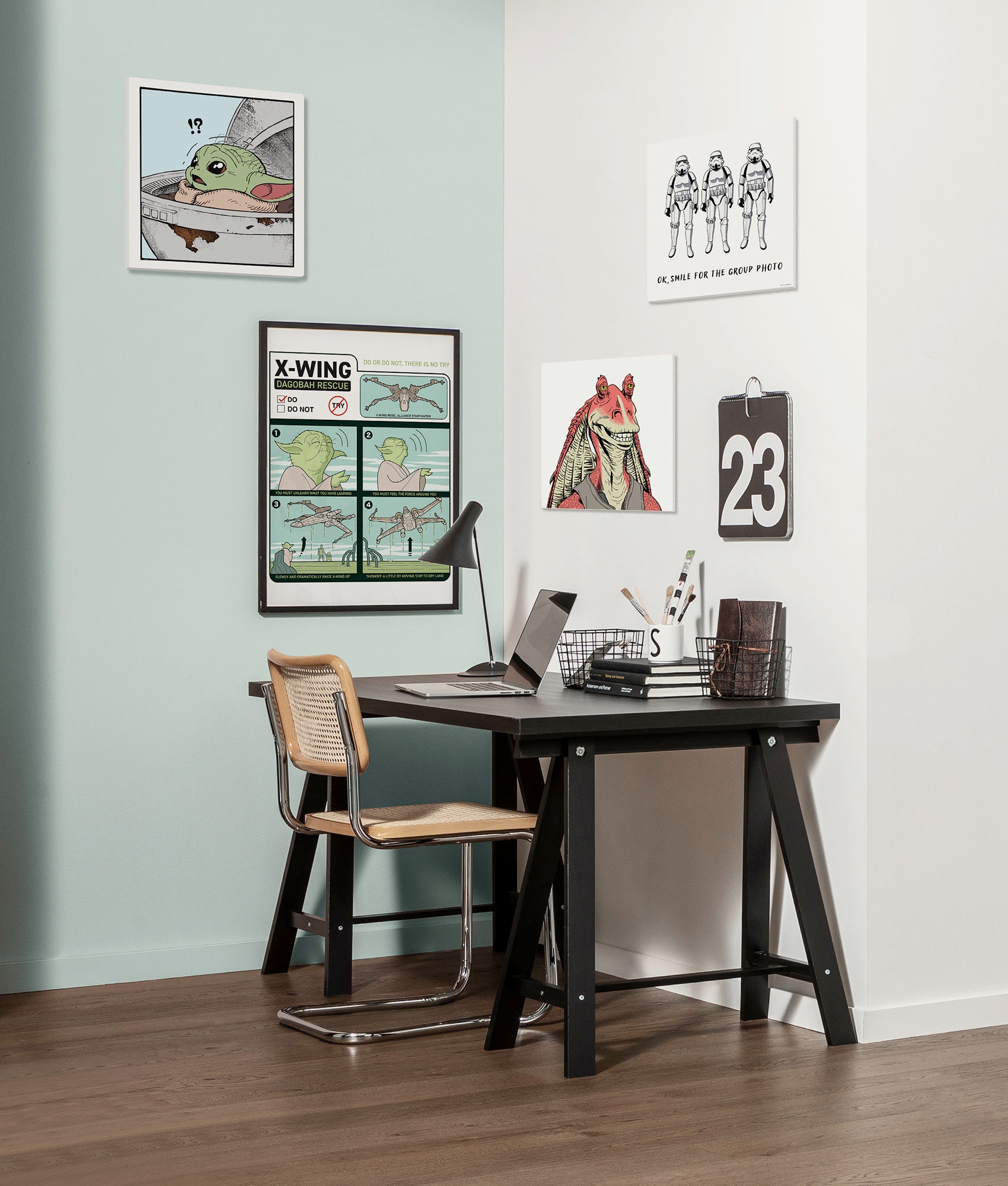 Komar Leinwandbild »Star Wars The Mandalorian Grogu Shocked«, Disney, (1 St.), 40 x 40 cm (Breite x Höhe) - Kinderzimmer, Dekoration