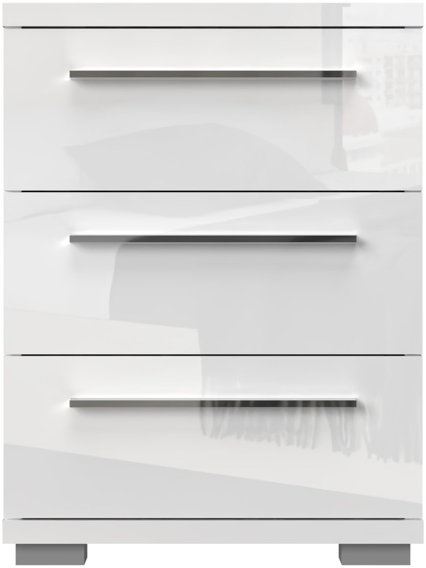 Places of Style Nachtkommode »Piano, Nachttisch aus FSC-zertifiziertem Holzwerkstoff, Made in Europe«, (45/40/43 oder 61cm (B/T/H), ideal passend zum Boxspringbett), UV lackiert, hochglänzend, Soft-Close Funktion, 2 oder 3 Schubladen