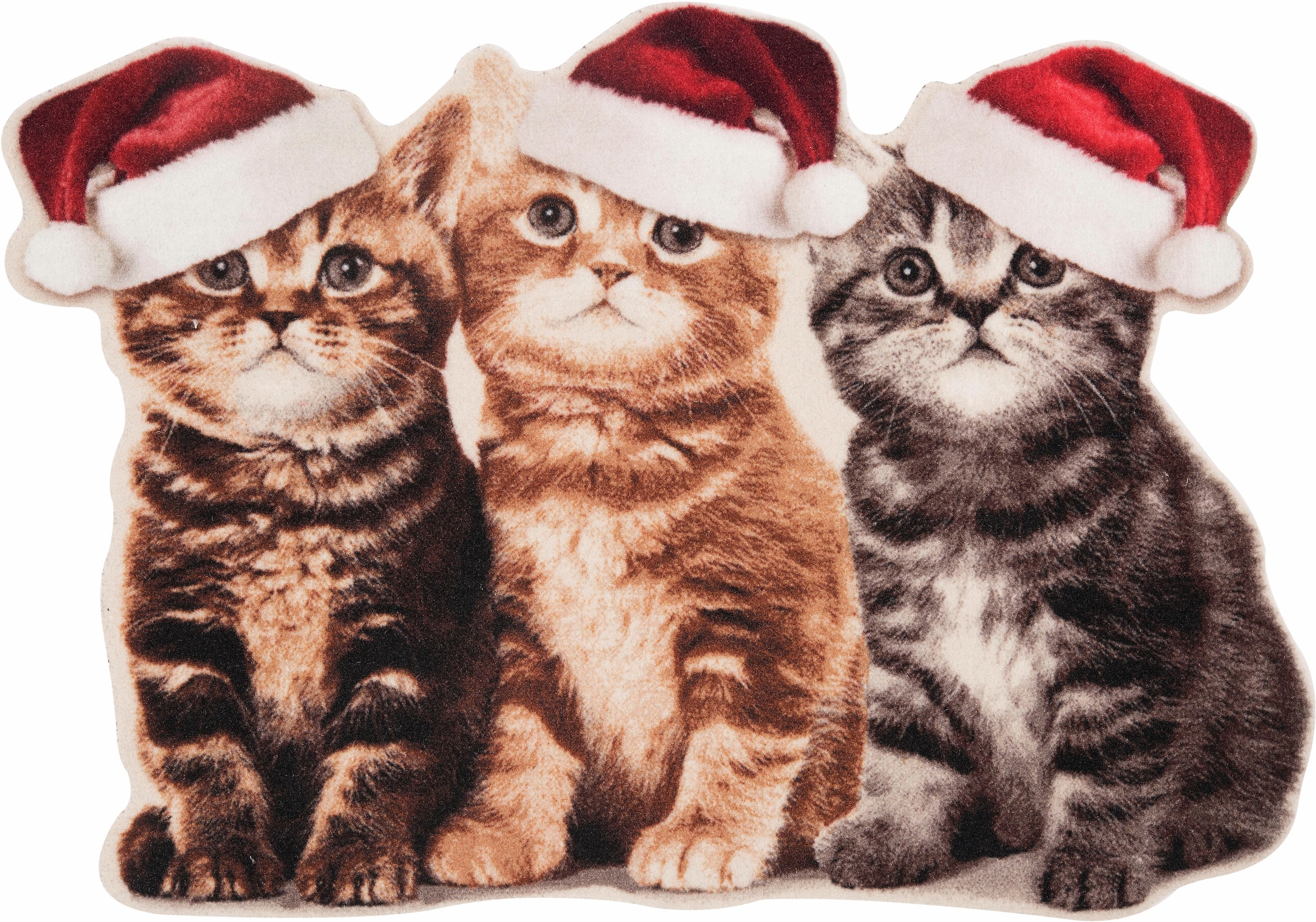HANSE Home Fußmatte »Weihnachtskatzen«, rechteckig, Motiv Katzen,  Pflegeleicht, Rutschfest, Weihnachten, Waschbar bestellen bei OTTO
