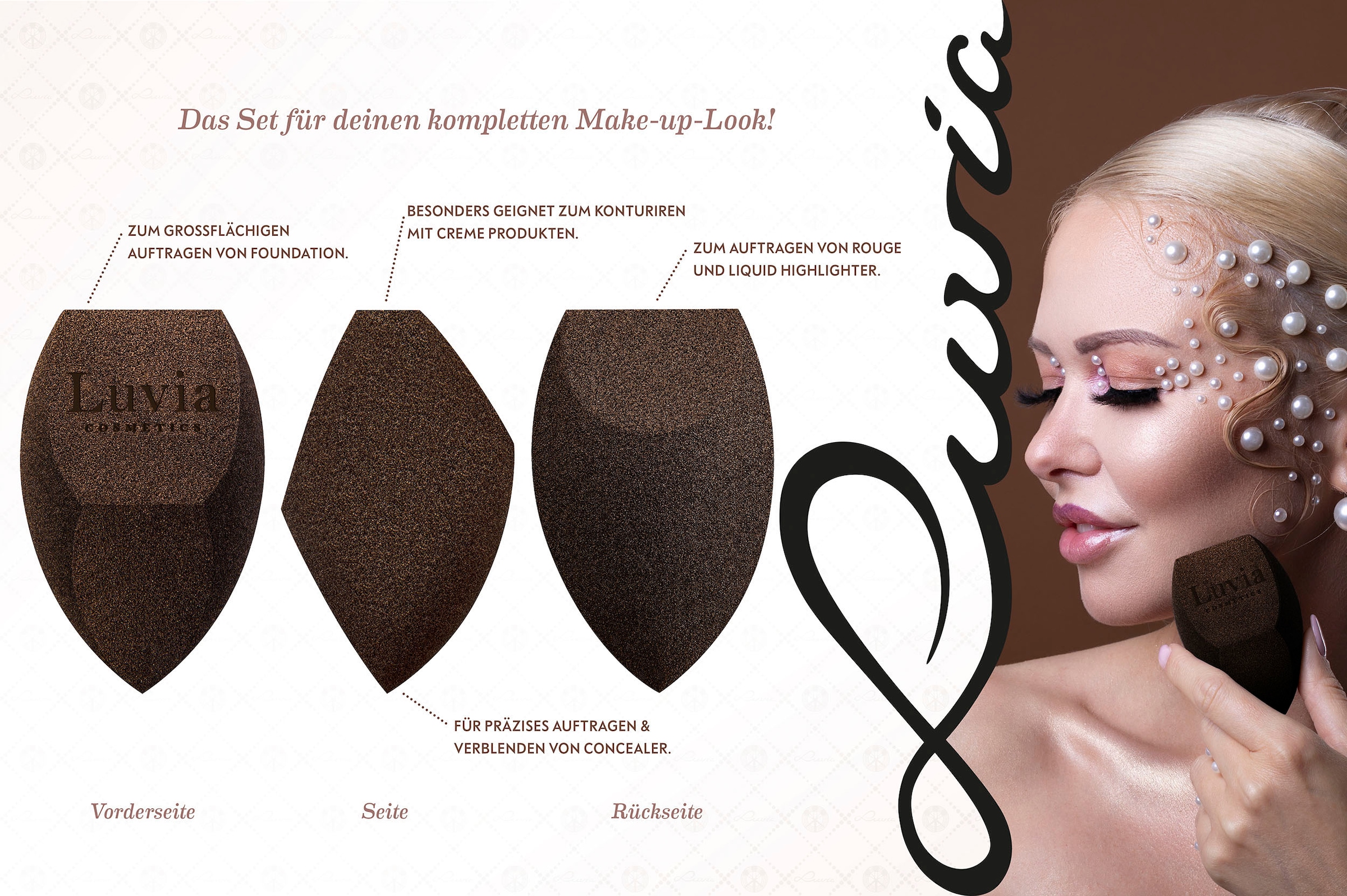 Luvia Cosmetics Kosmetikpinsel-Set »Prime Vegan tlg.) bei OTTO online Pro«, (15