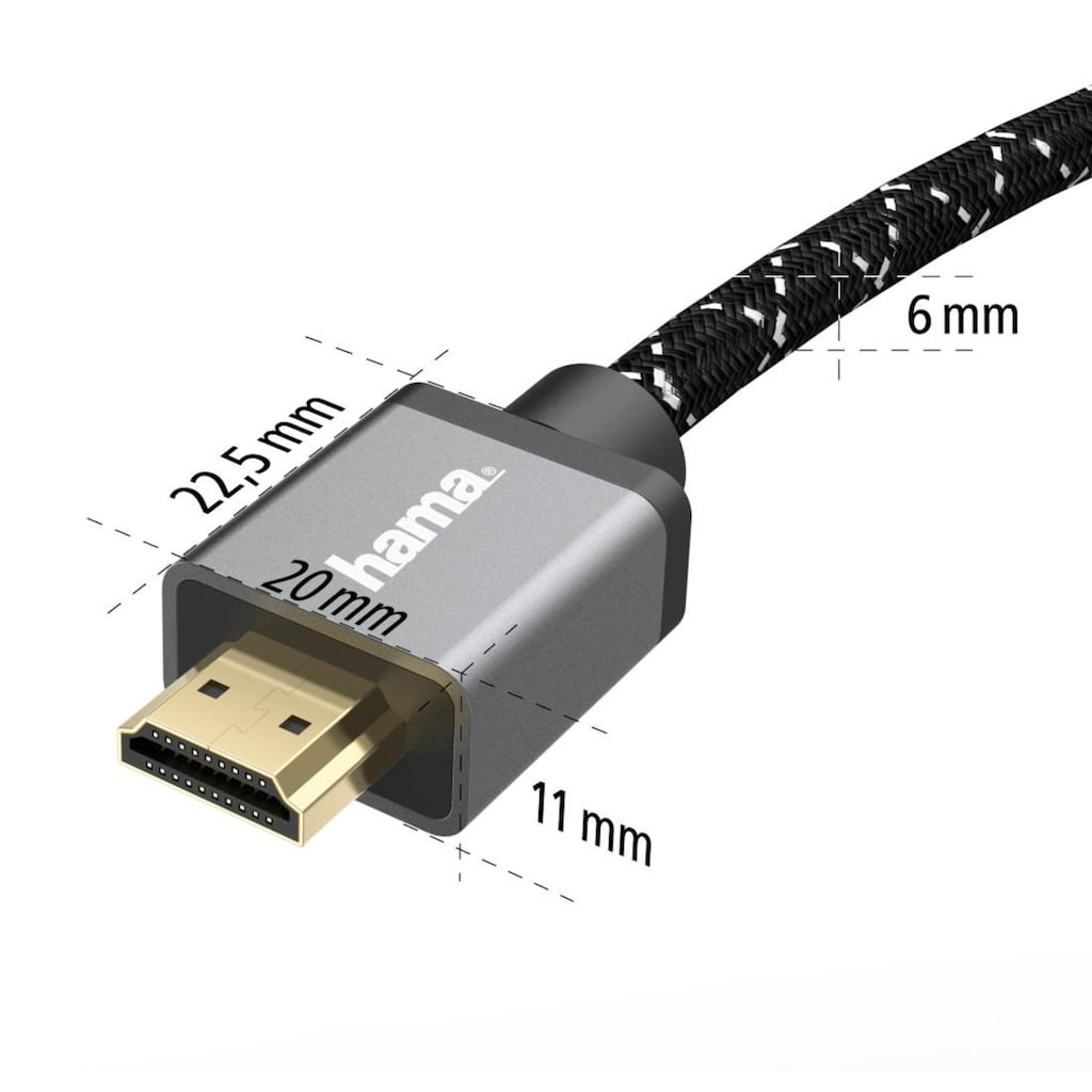 Hama HDMI-Kabel »Ultra High Speed HDMI™-Kabel Stecker-Stecker 8K Metall HDMI™-Kabel 2m«, 200 cm