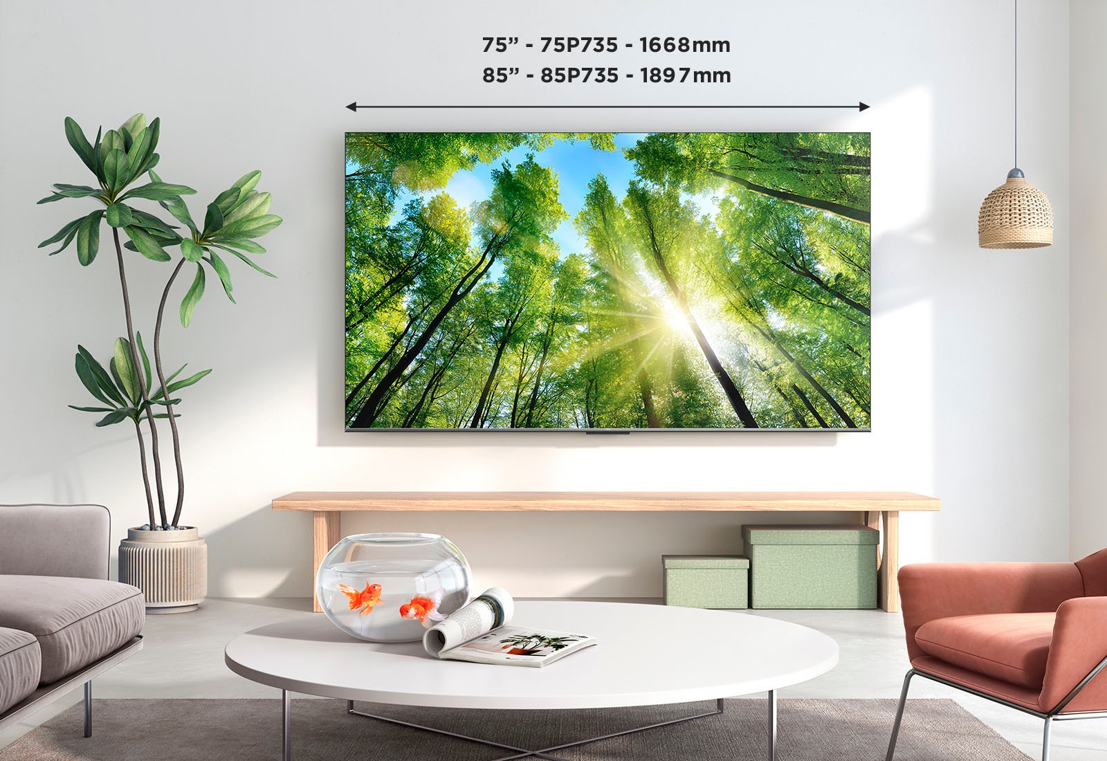 TCL LED-Fernseher »75P731X1«, 4K Ultra HD, Smart-TV-Google TV, HDR Premium, Dolby Atmos, HDMI 2.1, Metallgehäuse