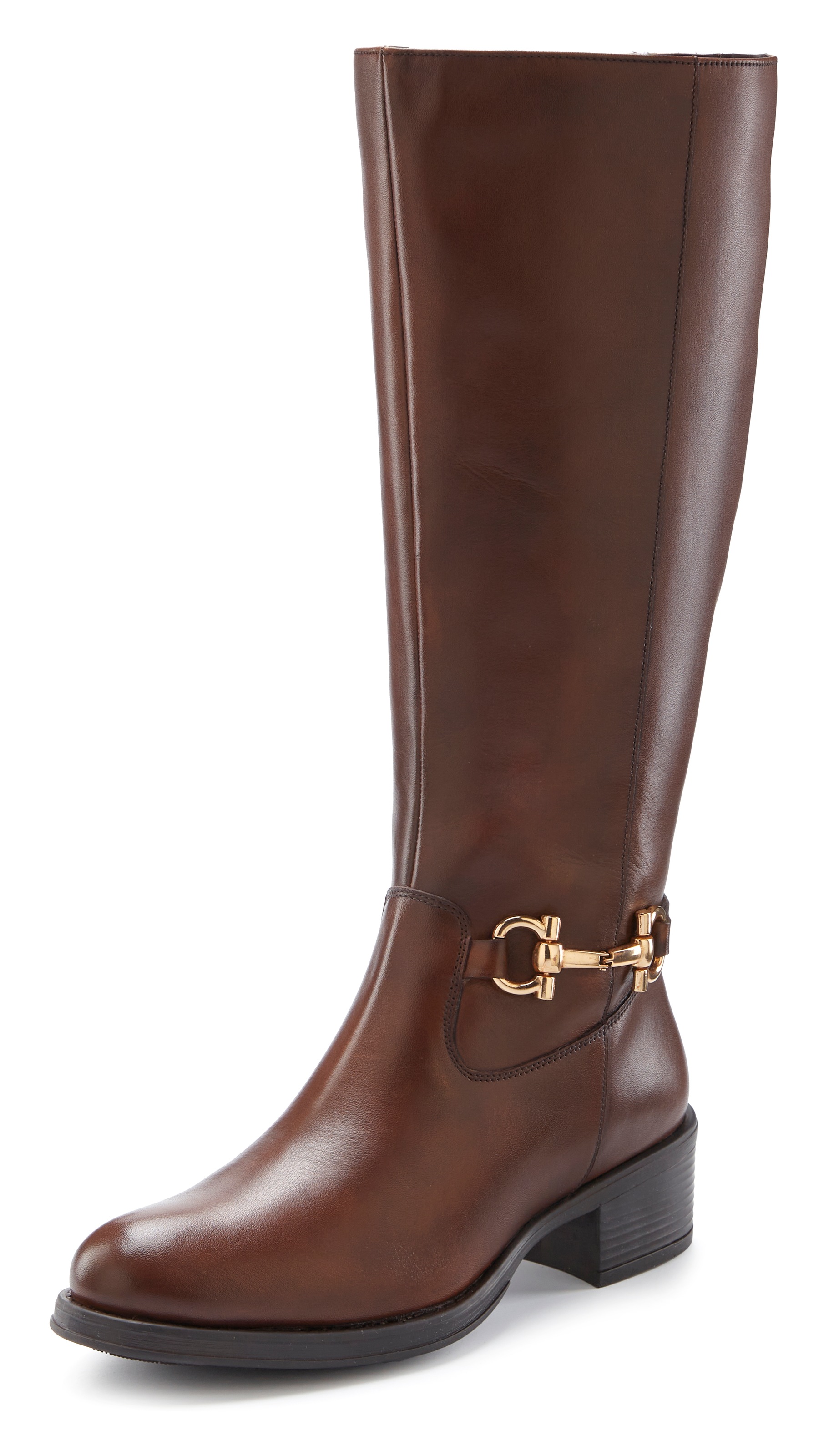 LASCANA Stiefel »Stiefelette«, aus Leder mit Langschaft
