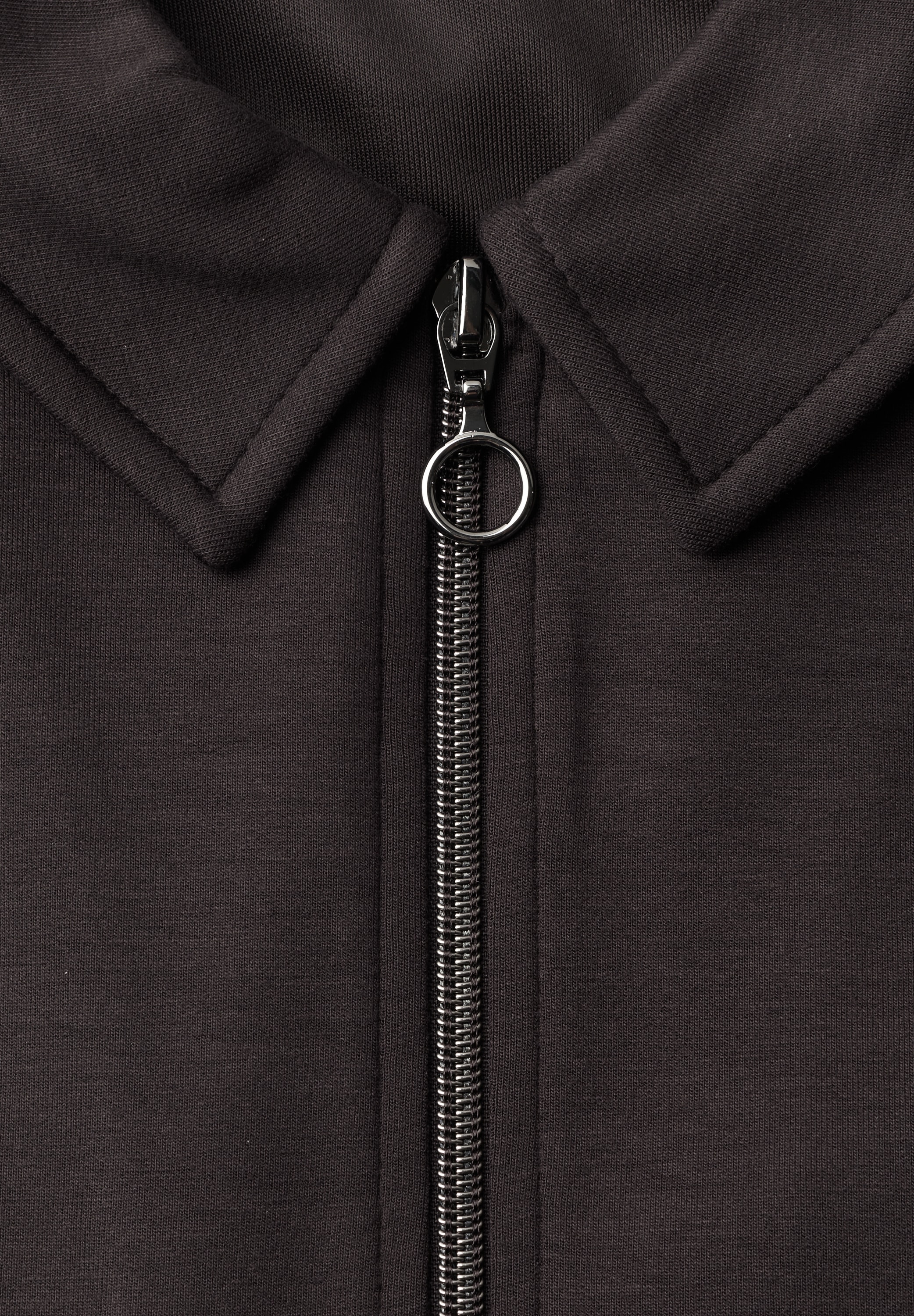 STREET ONE Sweatkleid Eingrifftaschen Knielang mit Zipper-Detail