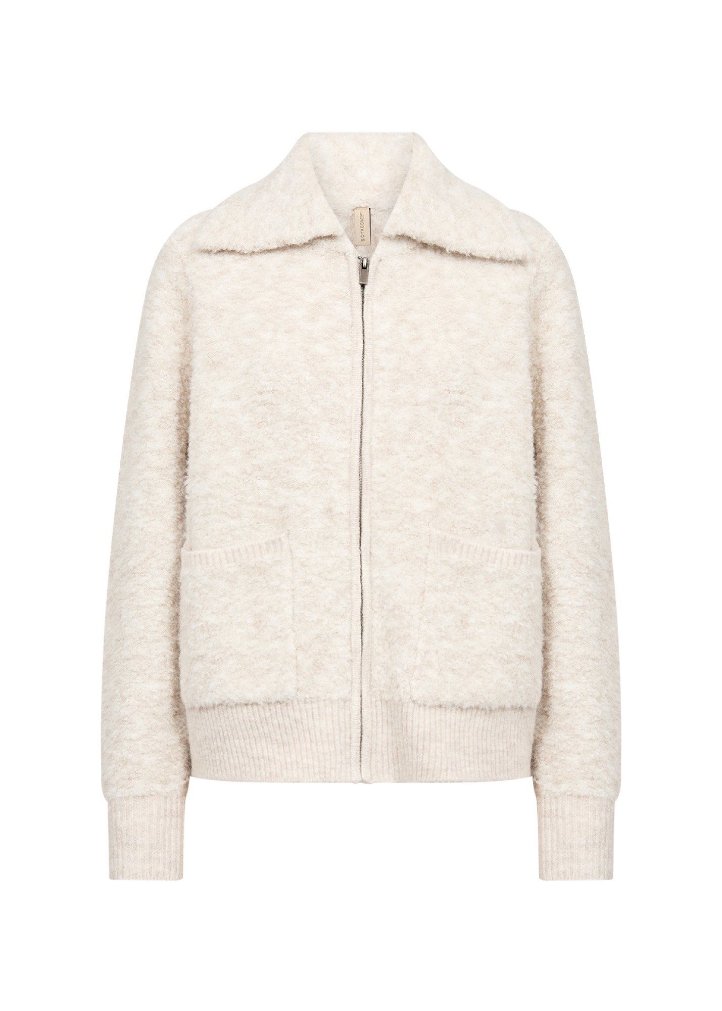 soyaconcept Strickjacke »SC-VENCHE 4« Materialmix, mit Kragen und Reißverschluss, Eingrifftaschen