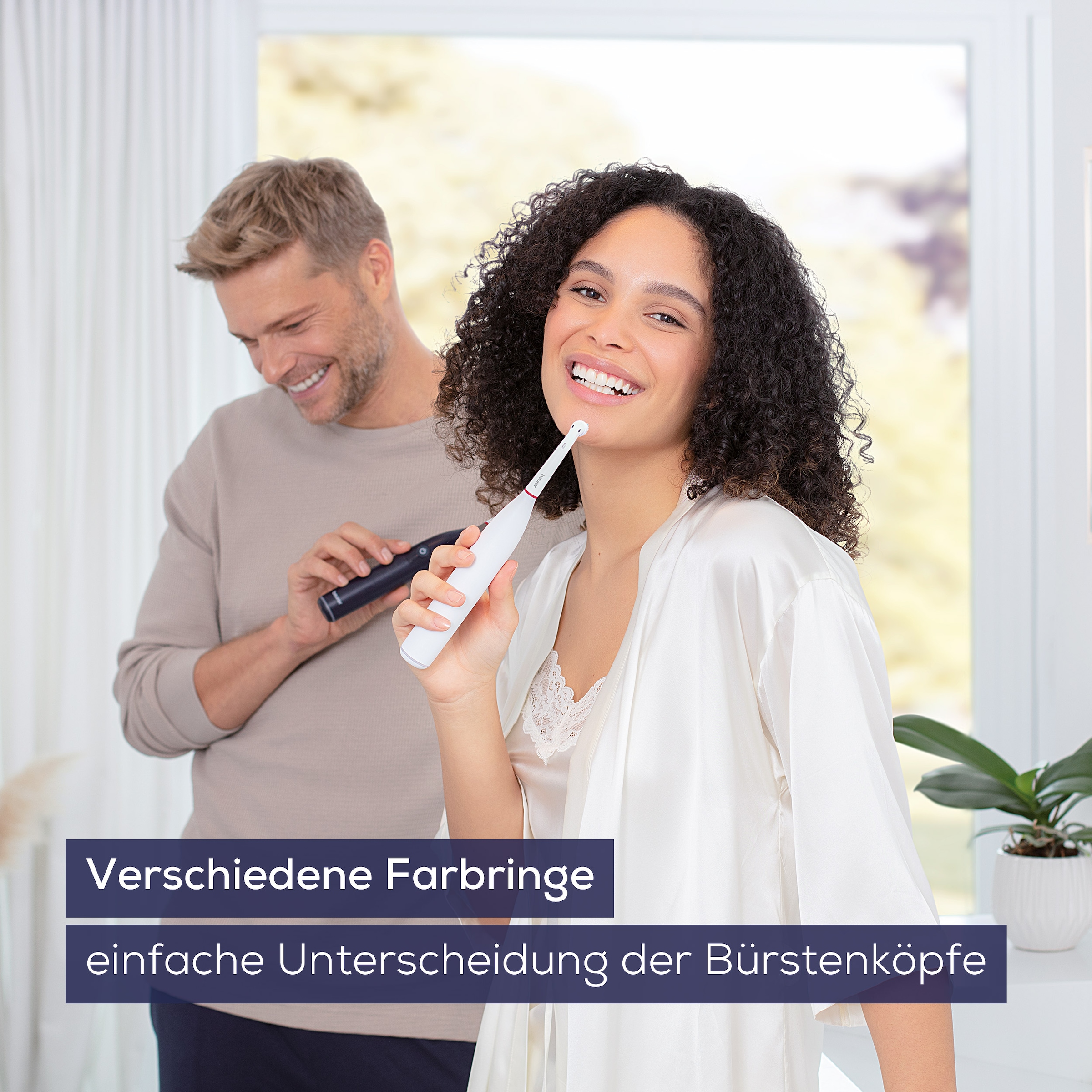 BEURER Aufsteckbürsten »TB 30/50 Bürstenköpfe Clean, für elektrische Zahnbürsten«, Mit 2 Borstenlängen, Schutzkappe & farbigen Unterscheidungsringen