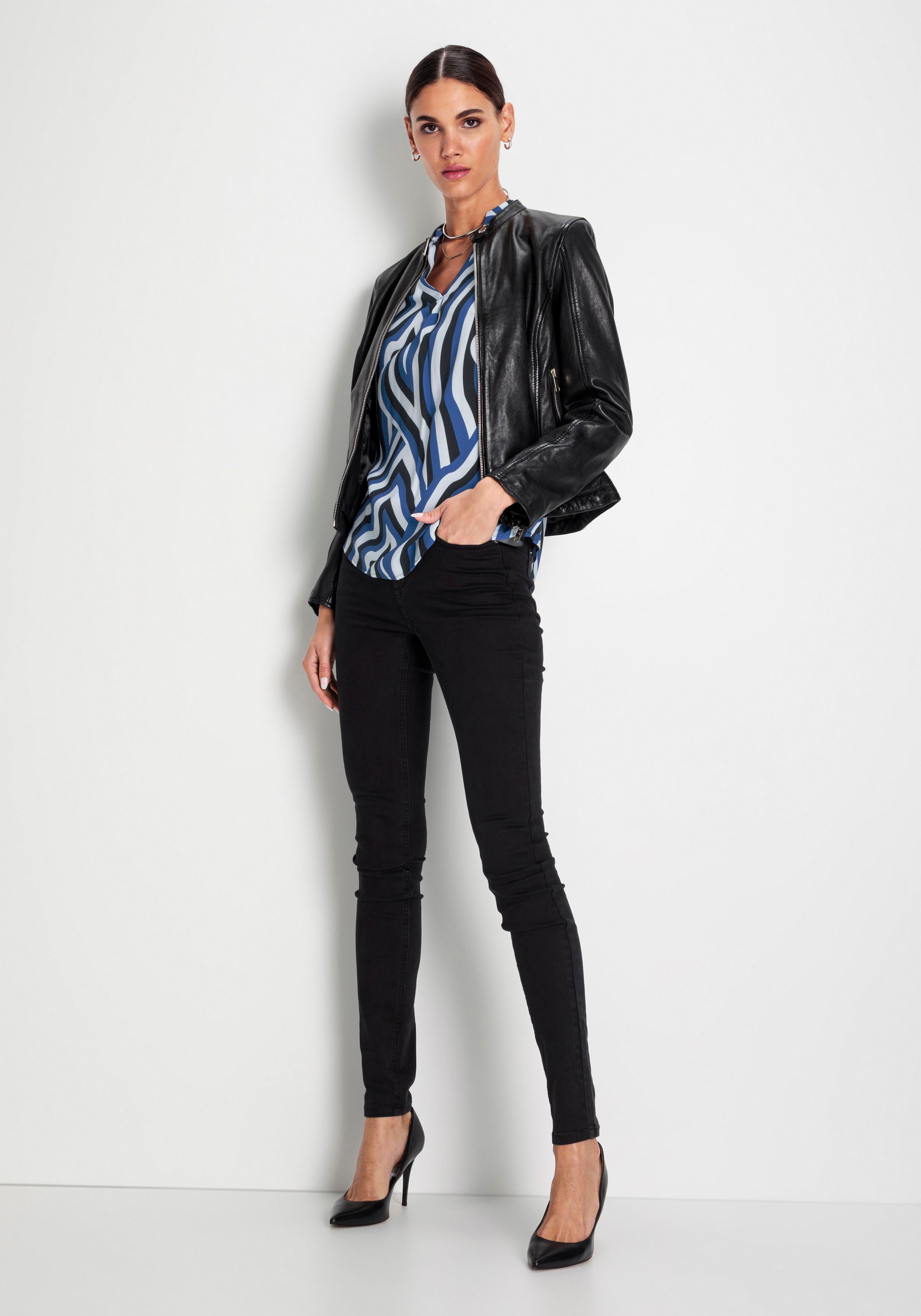 HECHTER PARIS Klassische Bluse, mit elegantem V-Ausschnitt