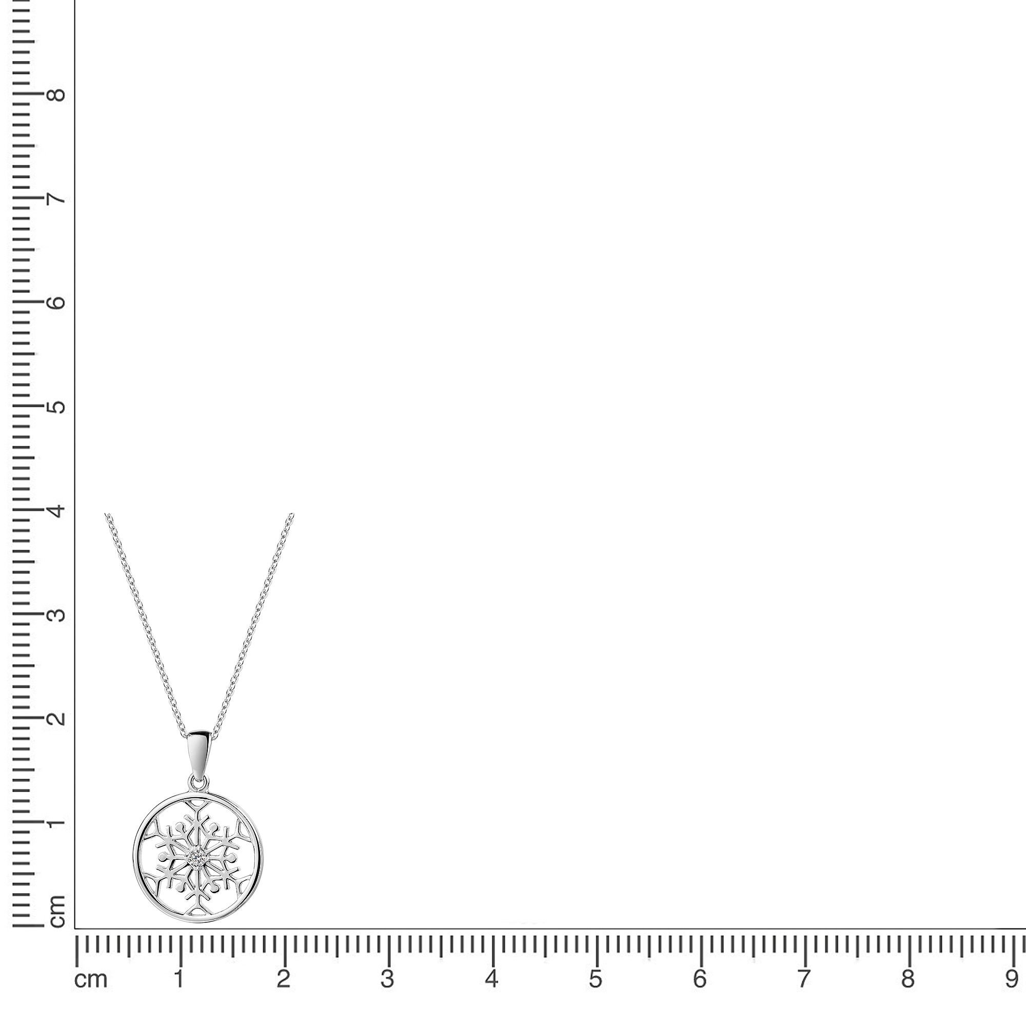 Firetti Kette mit Anhänger »Schmuck Geschenk Silber 925 Halskette Eiskristall Schneeflocke« mit Zirkonia (synth.)