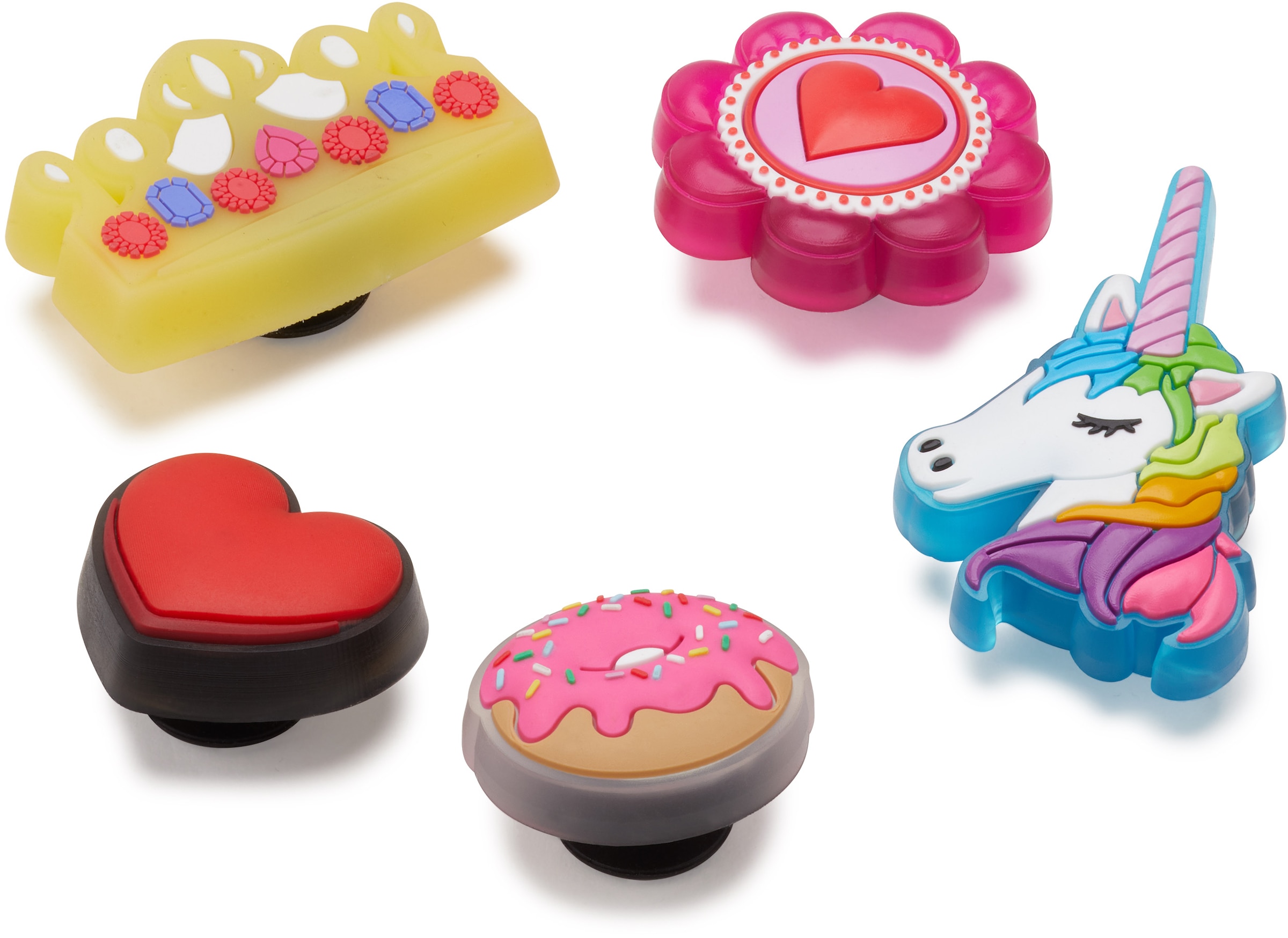 Crocs Schuhanstecker »Jibbitz™ Lights Up Pink Girly Girl«, (Set, 5 tlg., Kein Spielzeug. Nicht für Kinder unter 3 Jahren geeignet.), mit Blinkfunktion