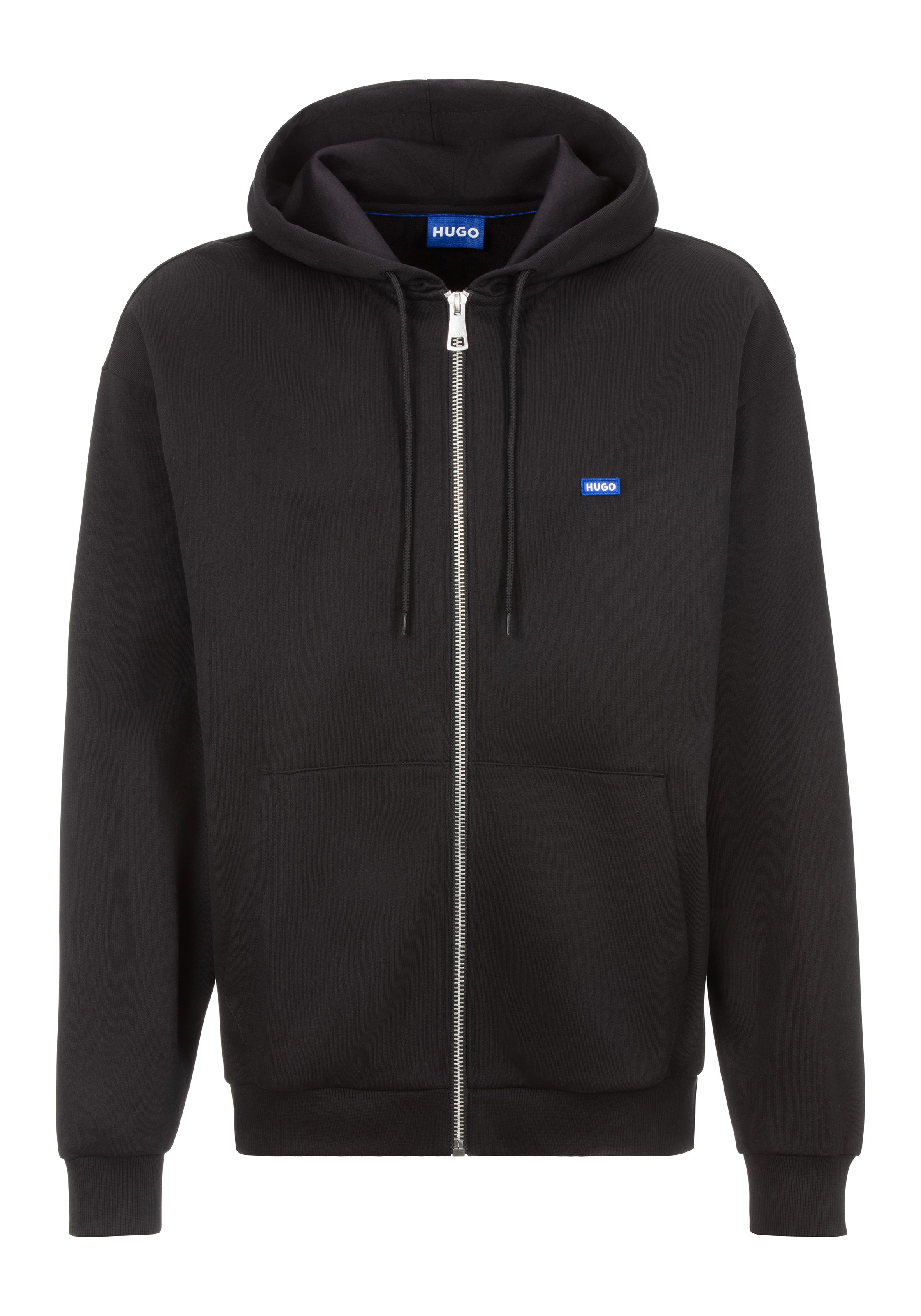 HUGO Kapuzensweatjacke »Nadarasi« mit Logo-Badge