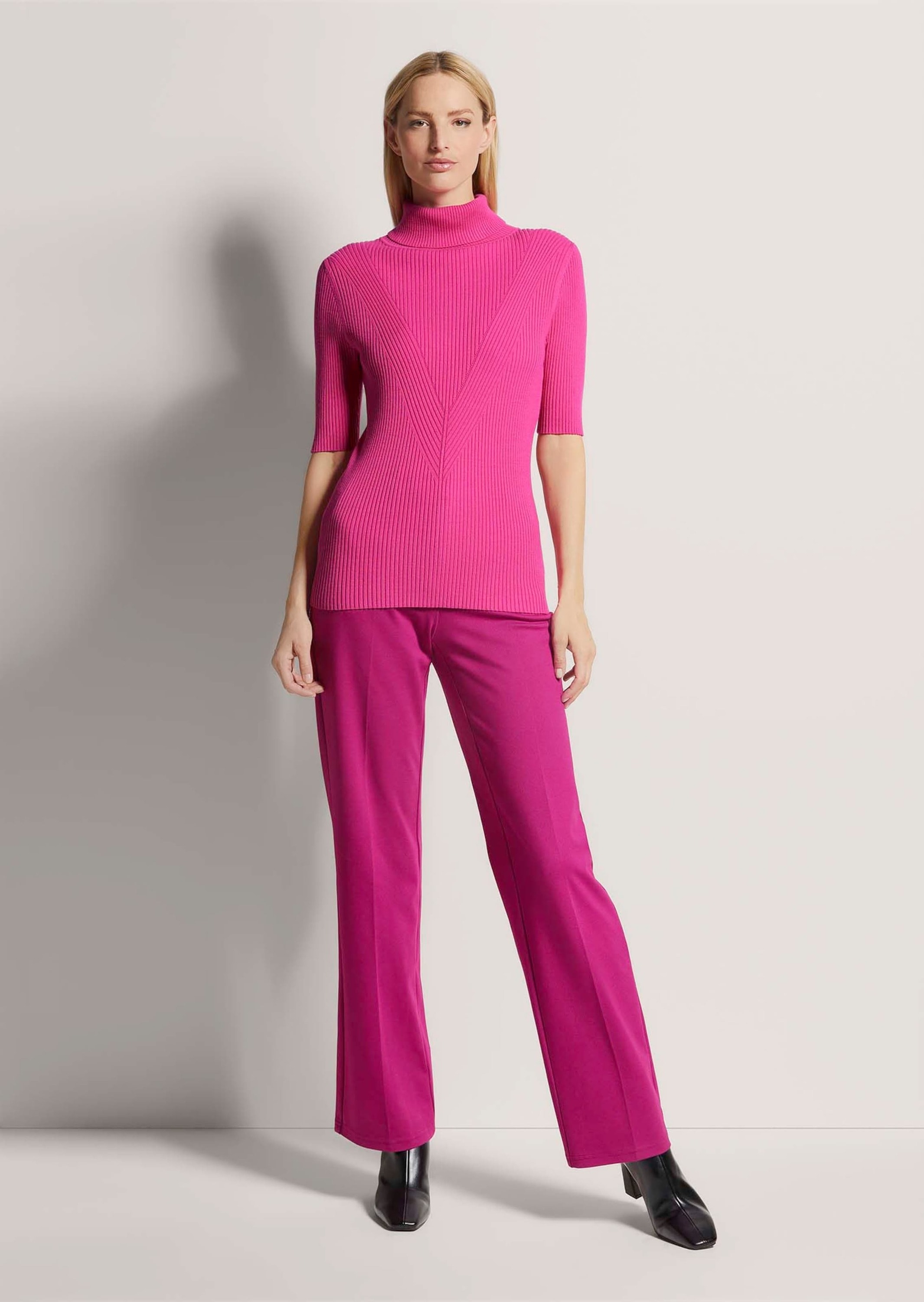 MADELEINE Longpullover »Pullover Rippstrickpullover mit Halbarm«