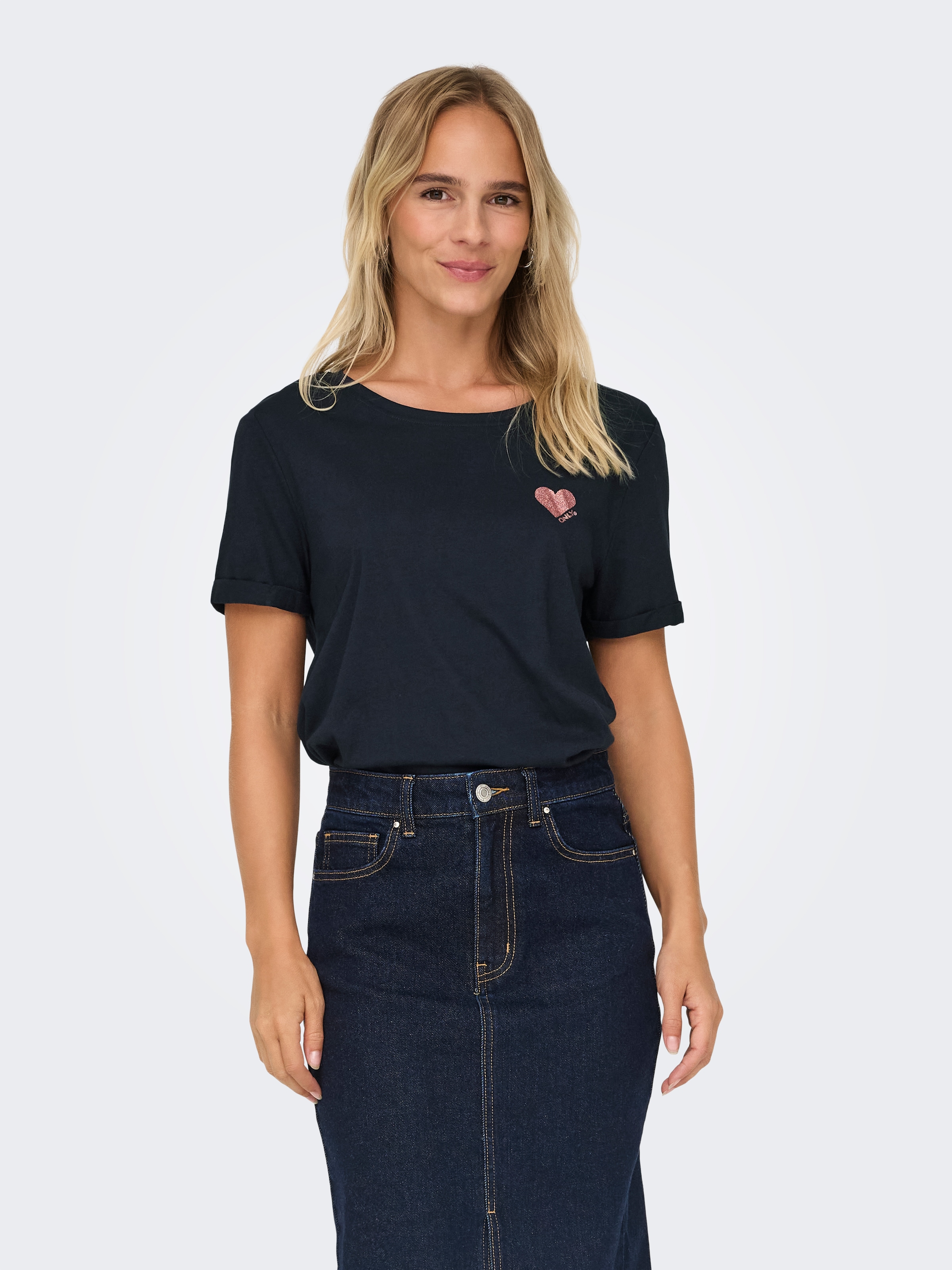 ONLY Kurzarmshirt »ONLKITA S/S LOGO TOP NOOS«