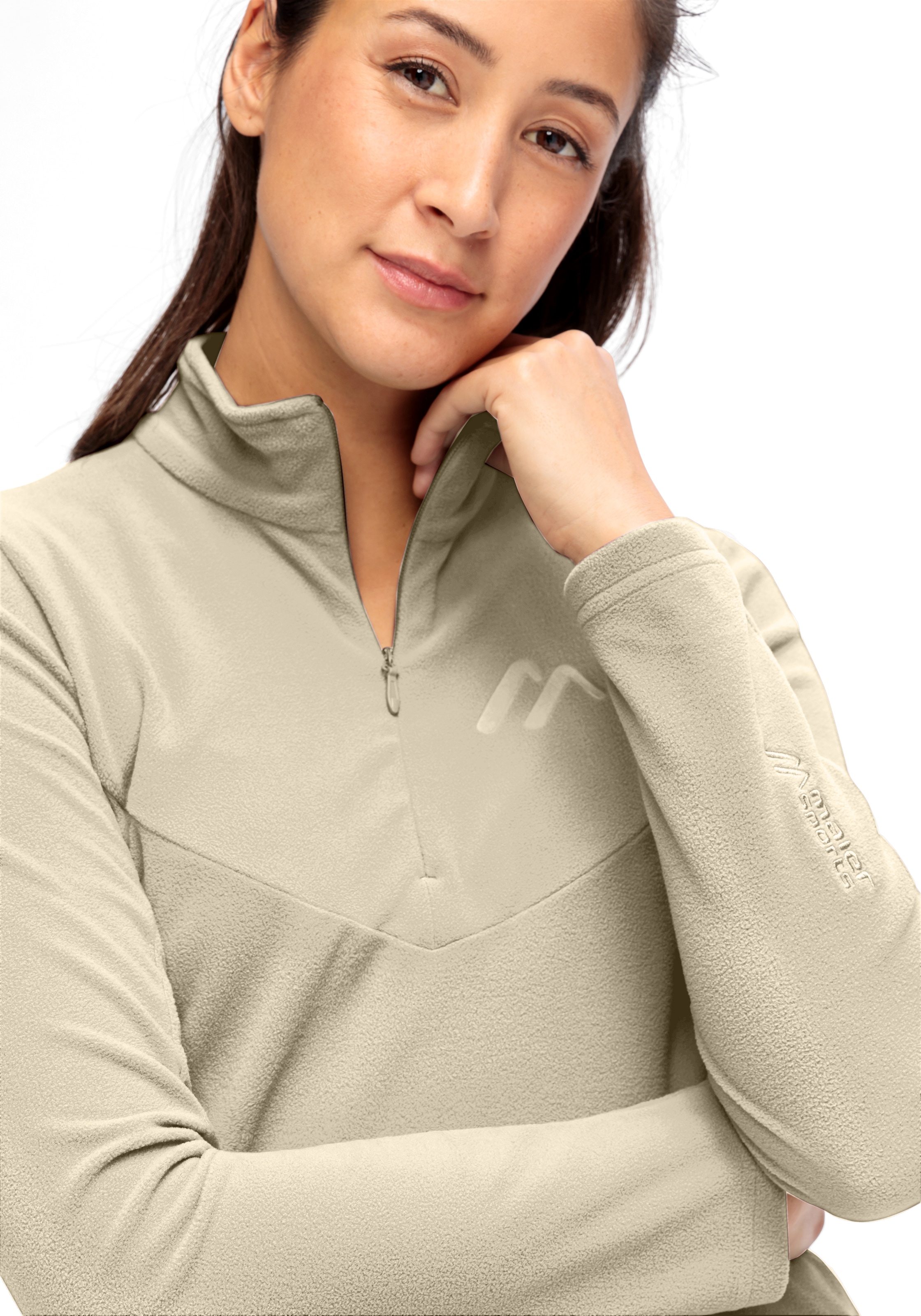 Maier Sports Fleecepullover »Denise HZ W«, Damen Midlayer, pflegeleichtes Half-Zip Fleece
