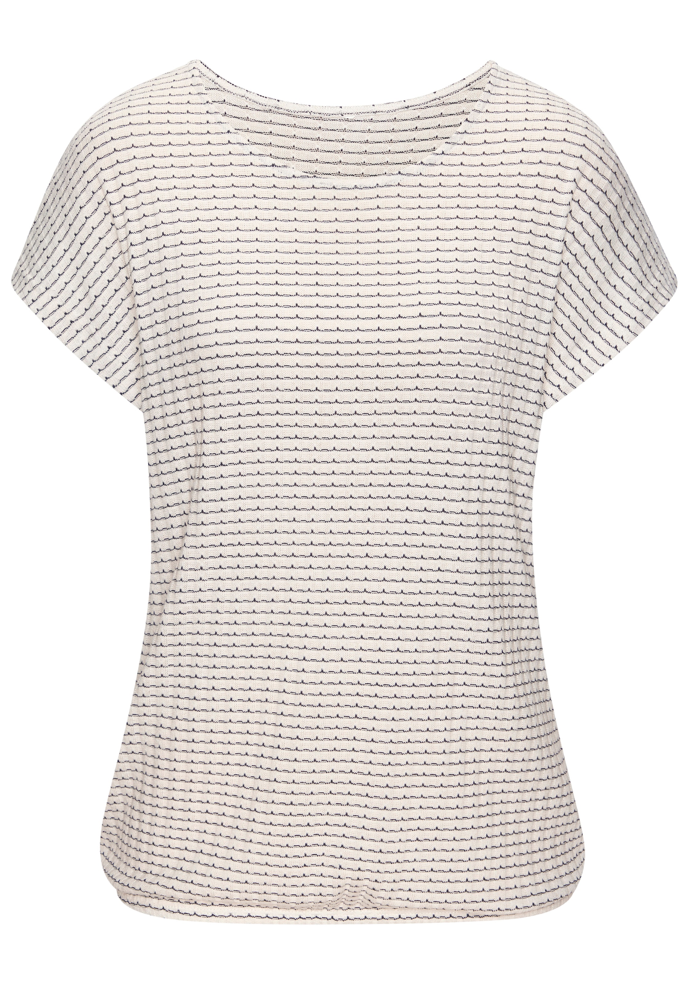 Vivance Kurzarmshirt »aus strukturierter Strickqualität« mit Gummizug im Bund