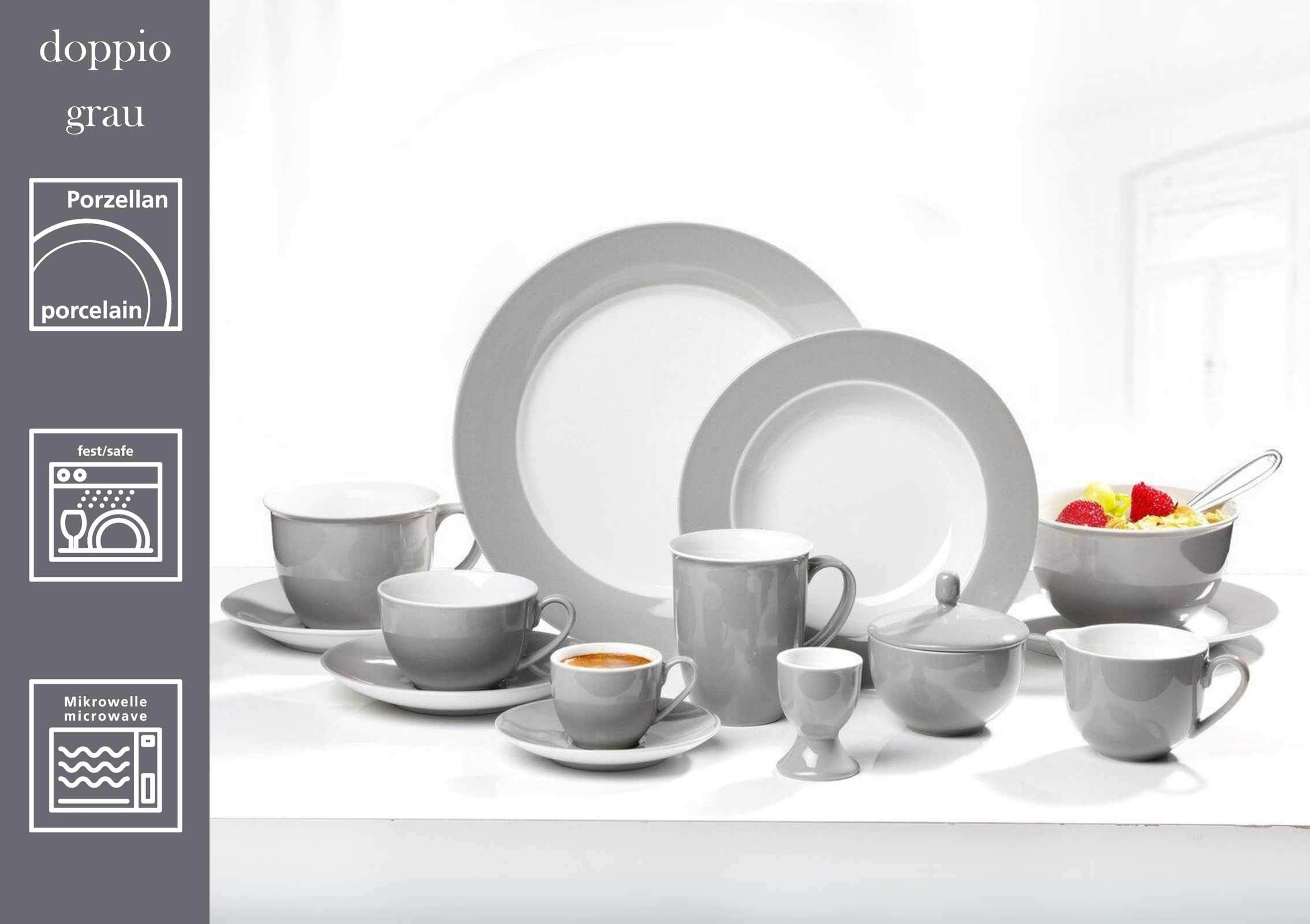 Ritzenhoff & Breker Espressotasse »Espressotassen mit Untertassen Doppio 80 ml 6er Set bunt« Spülmaschinenfest, Mikrowellensicher