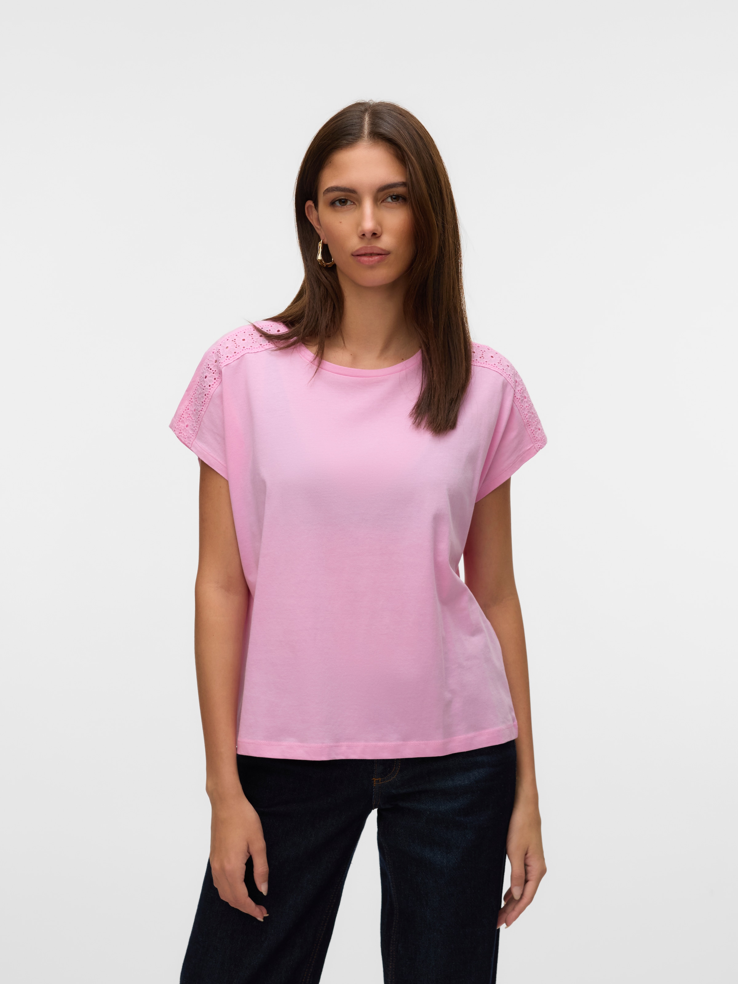 Vero Moda Kurzarmshirt »VMEMMY SS LACE TAPE TOP JRS GA NOOS«