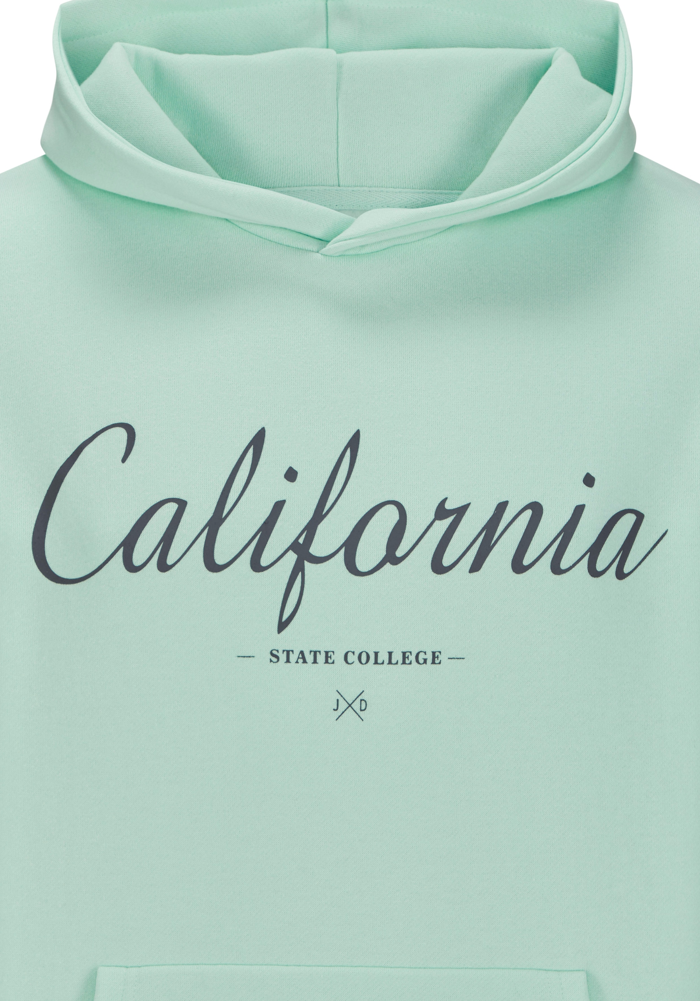 John Devin Hoodie , Sweatshirt mit coolem Druck, aufgesetzter Tasche und Kapuze
