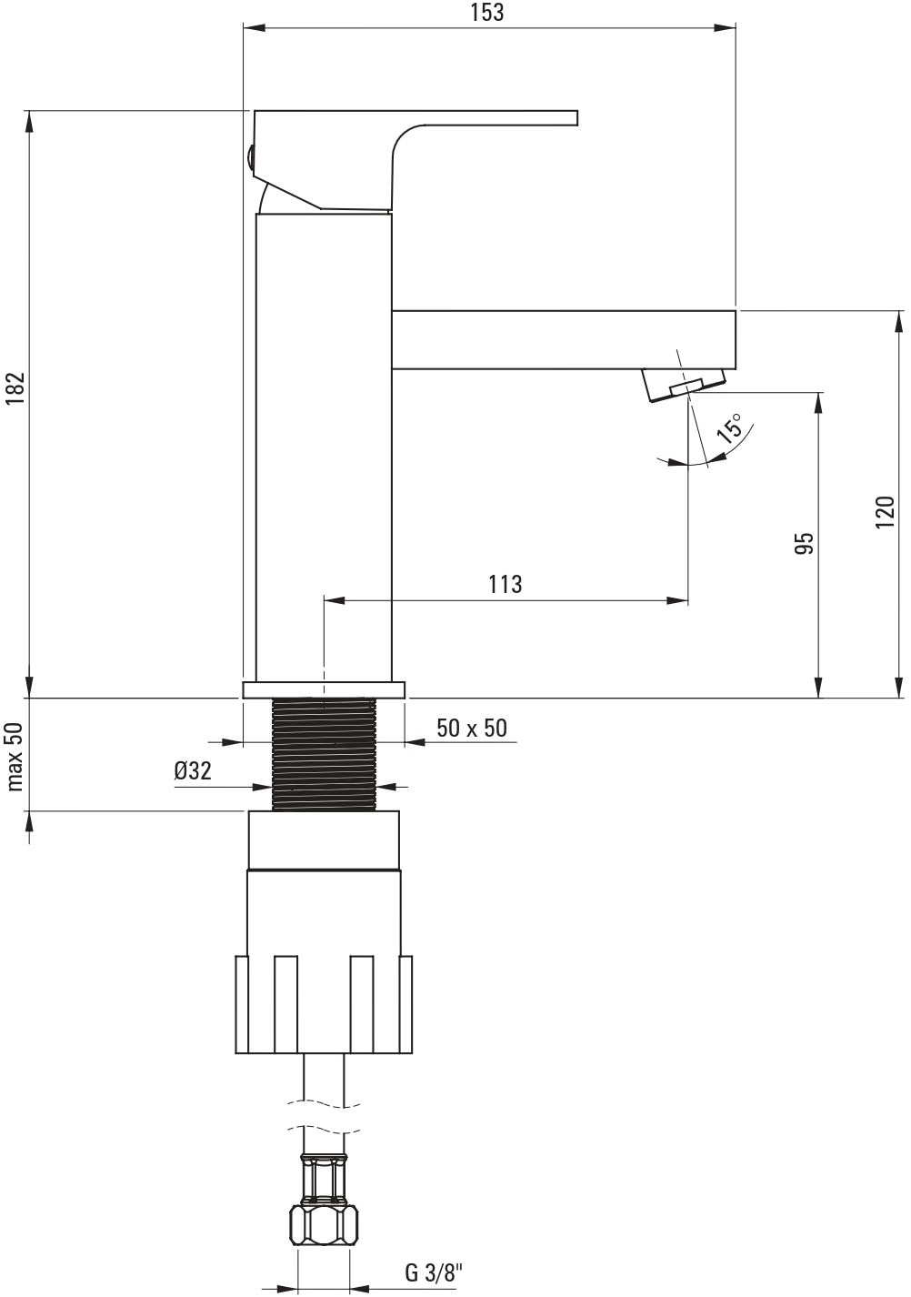 Deante Waschtischarmatur »»Anemon« Waschbeckenarmatur in Nero-Beschichtung«, Keramikkartusche, Design mit kubistischen Formen und scharfen Akzenten