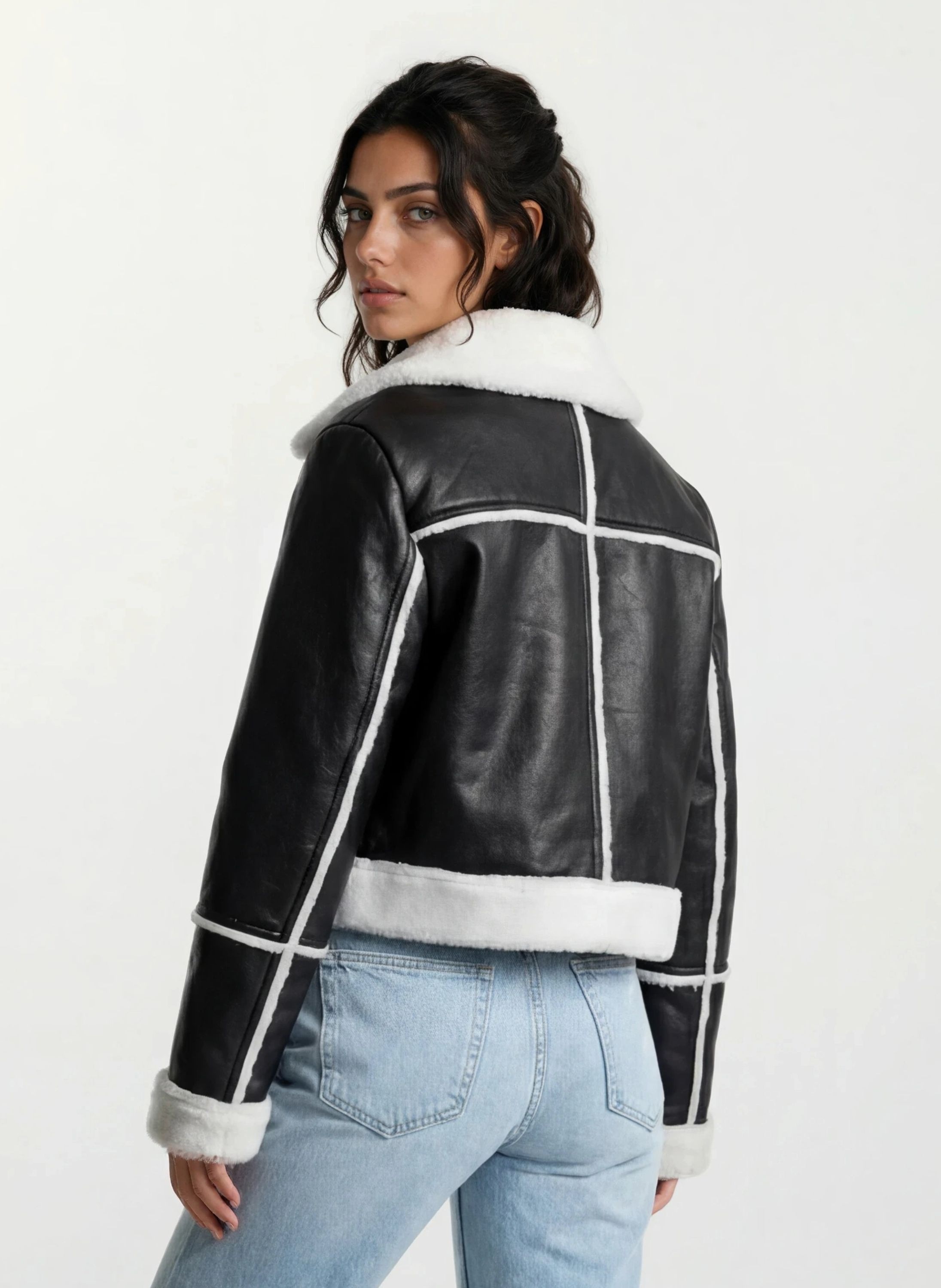 trueprodigy Lederjacke »Tristin Pilotenjacke mit Teddyfleece« ohne Kapuze