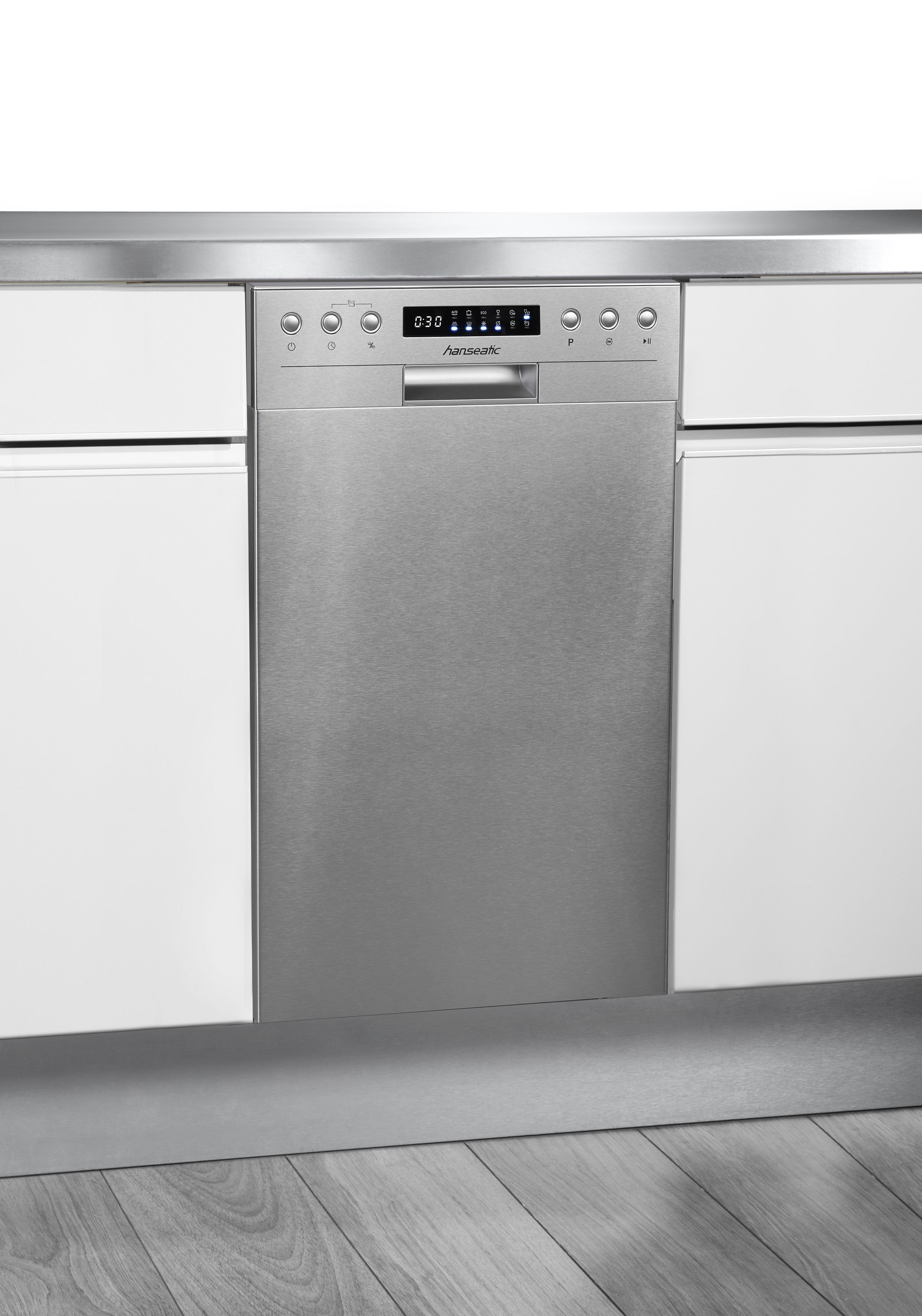 Hanseatic Unterbaugeschirrspüler »HGU4582C10J7710DI« 10 Maßgedecke in silberfarben