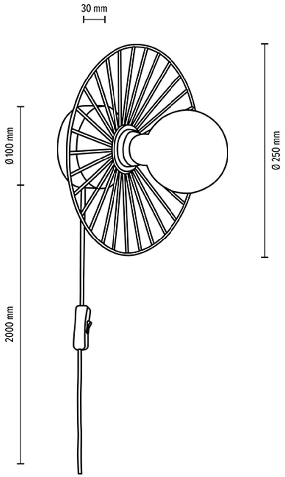 BRITOP LIGHTING Wandleuchte »Antonella«, 1 flammig, Leuchtmittel E27 | ohne Leuchtmittel-Leuchtmittel wechselbar, Dekorative Leuchte aus Metall, passende LM E27 / exkl., Made in Europe