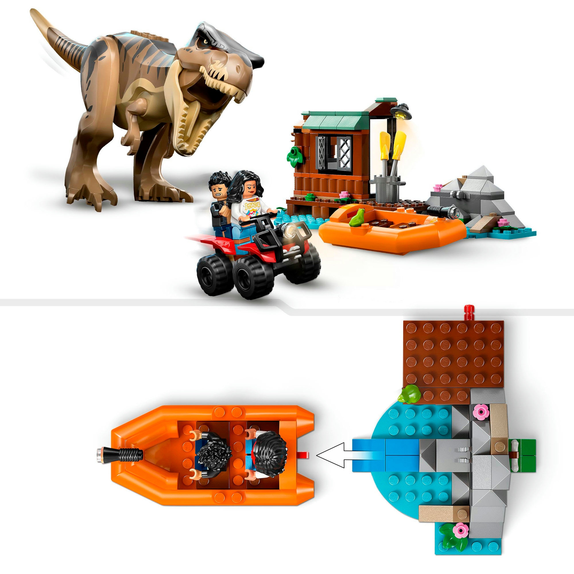 LEGO® Konstruktionsspielsteine »Flucht vor dem T.Rex (76975), LEGO Jurassic World«, (199 St.), Made in Europe