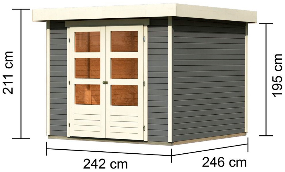 Karibu Gartenhaus Arnis 3 5 Bxt 266x262 Cm Online Bestellen