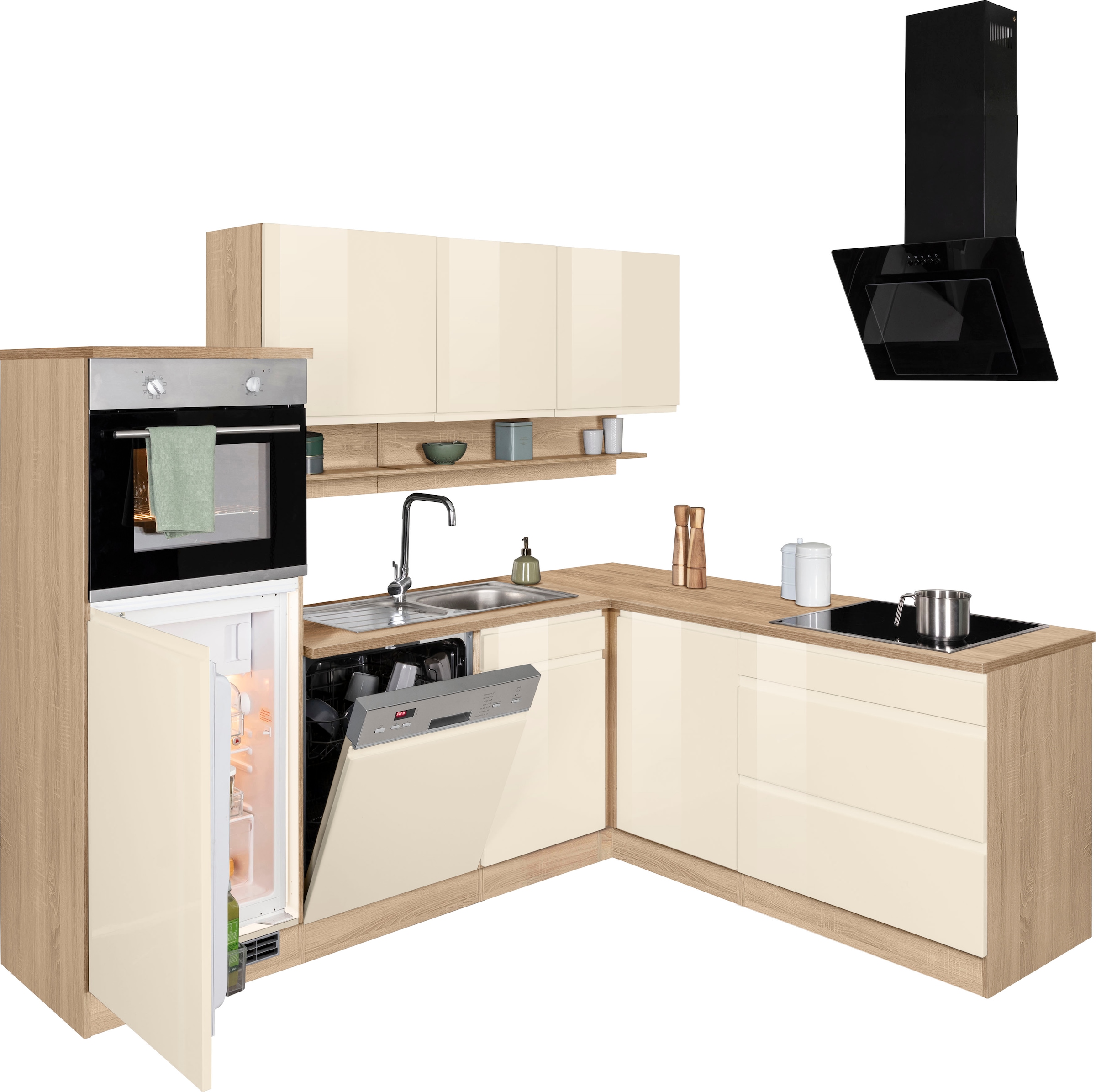 KOCHSTATION Winkelküche »KS-Virginia« Stellbreite 230/190 cm, mit E-Geräten