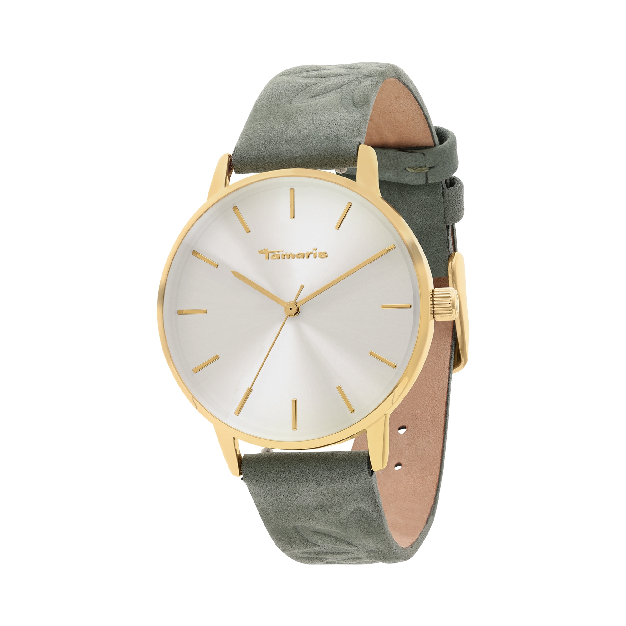 Tamaris Quarzuhr Armbanduhr, Damenuhr, Lederarmband, analog