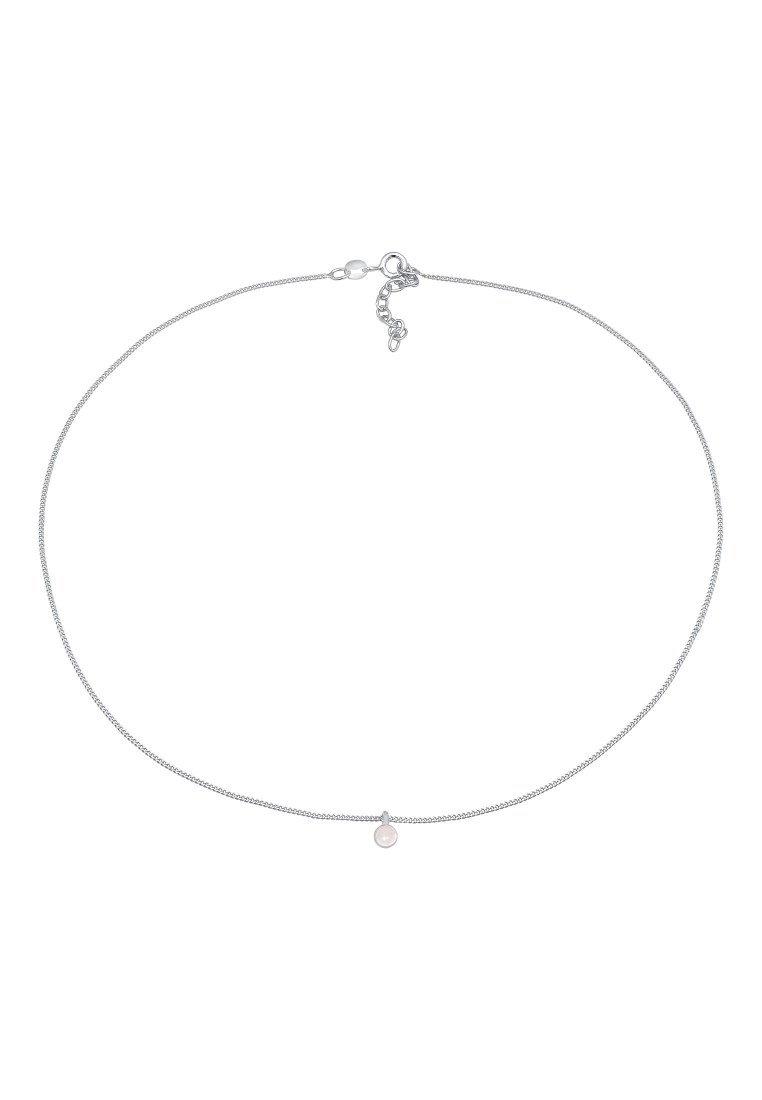 Elli Choker »Halskette Choker Rosa Quarz Solitär Anhänger 925 Silber«