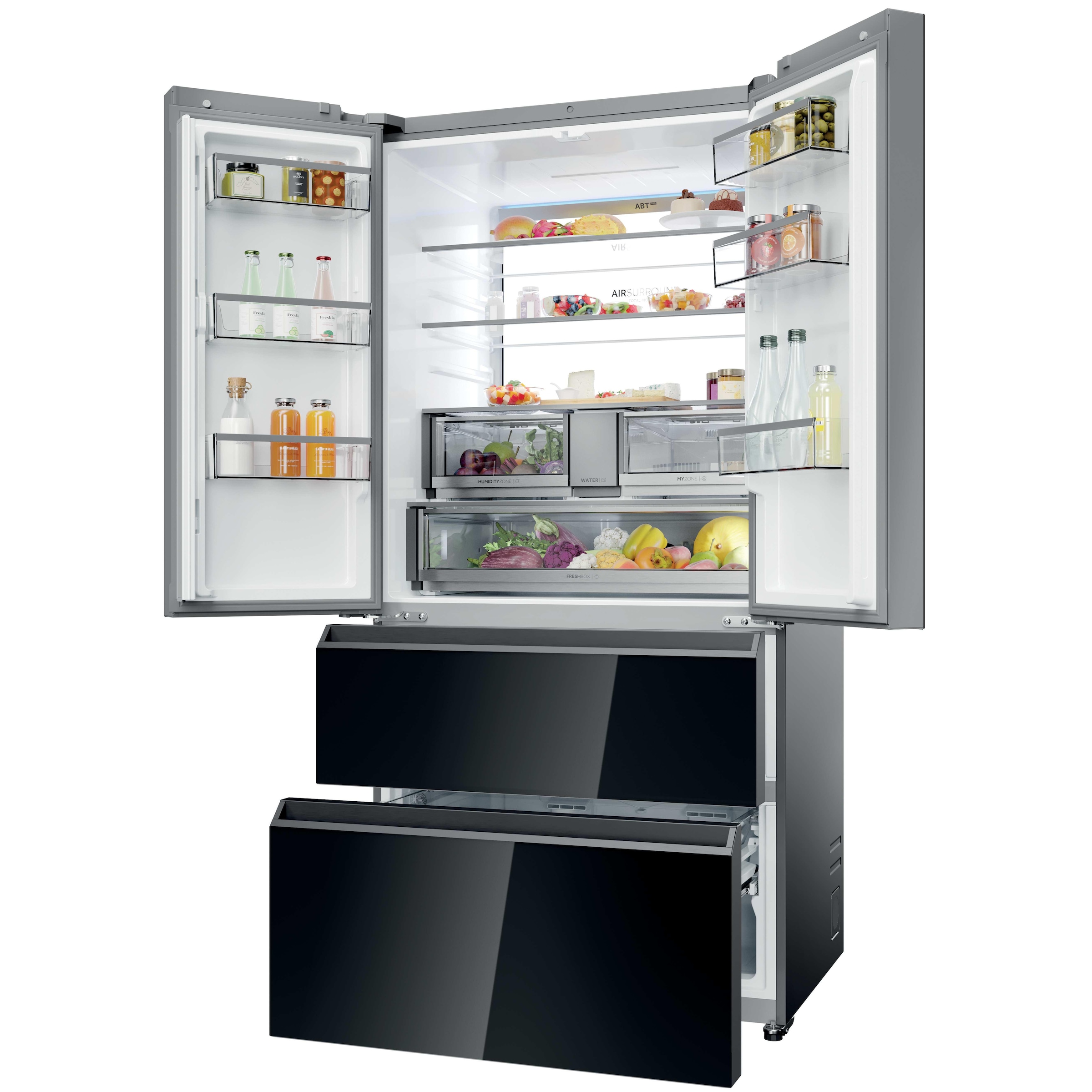 Haier Kühl-/Gefrierkombination »HFR79F19DFGB« 190 cm hoch 90,5 cm breit Integrierter Eiswürfelspender mit Wassertank