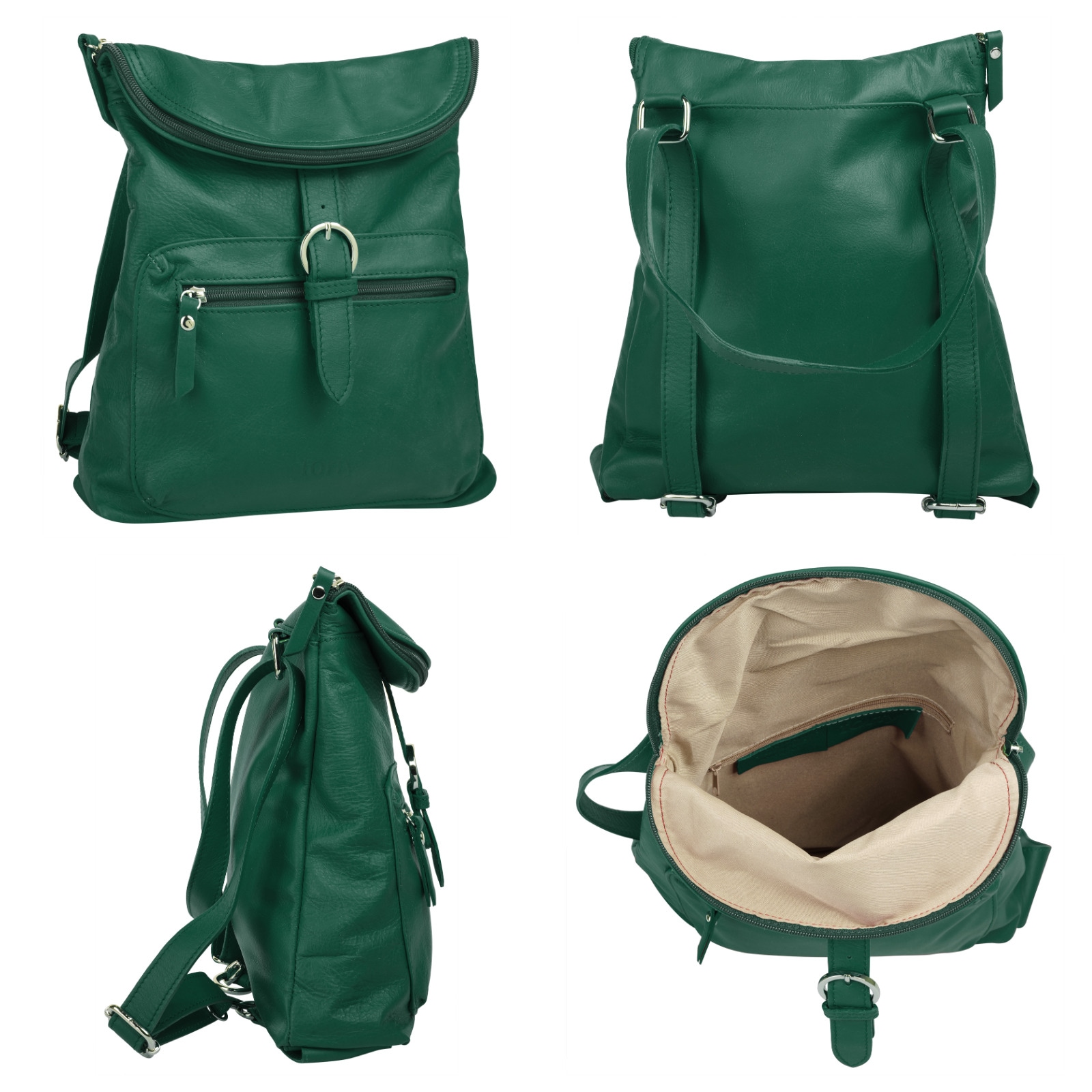 forty° Cityrucksack echt Leder, Made in Italy