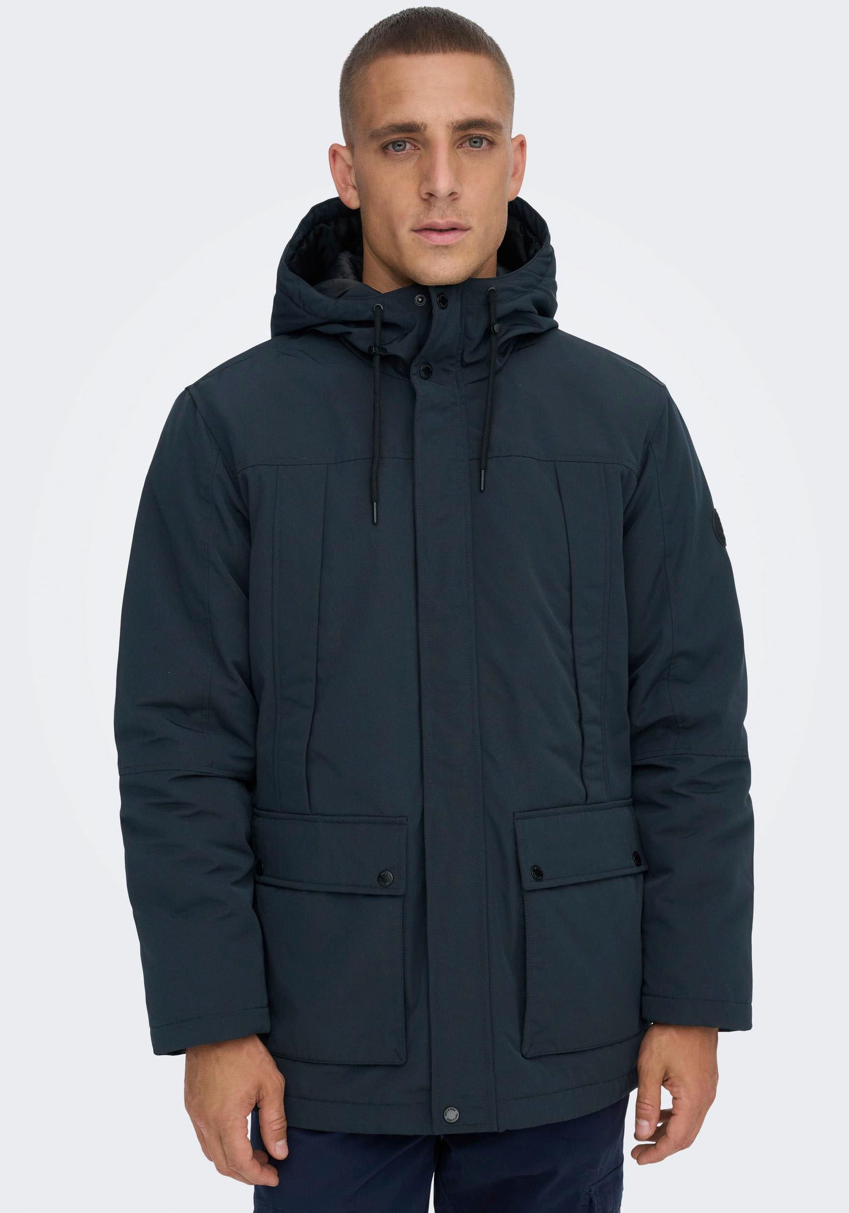 ONLY & SONS Langjacke »ONSJAYDEN PARKA NOOS OTW VD«, mit Kapuze