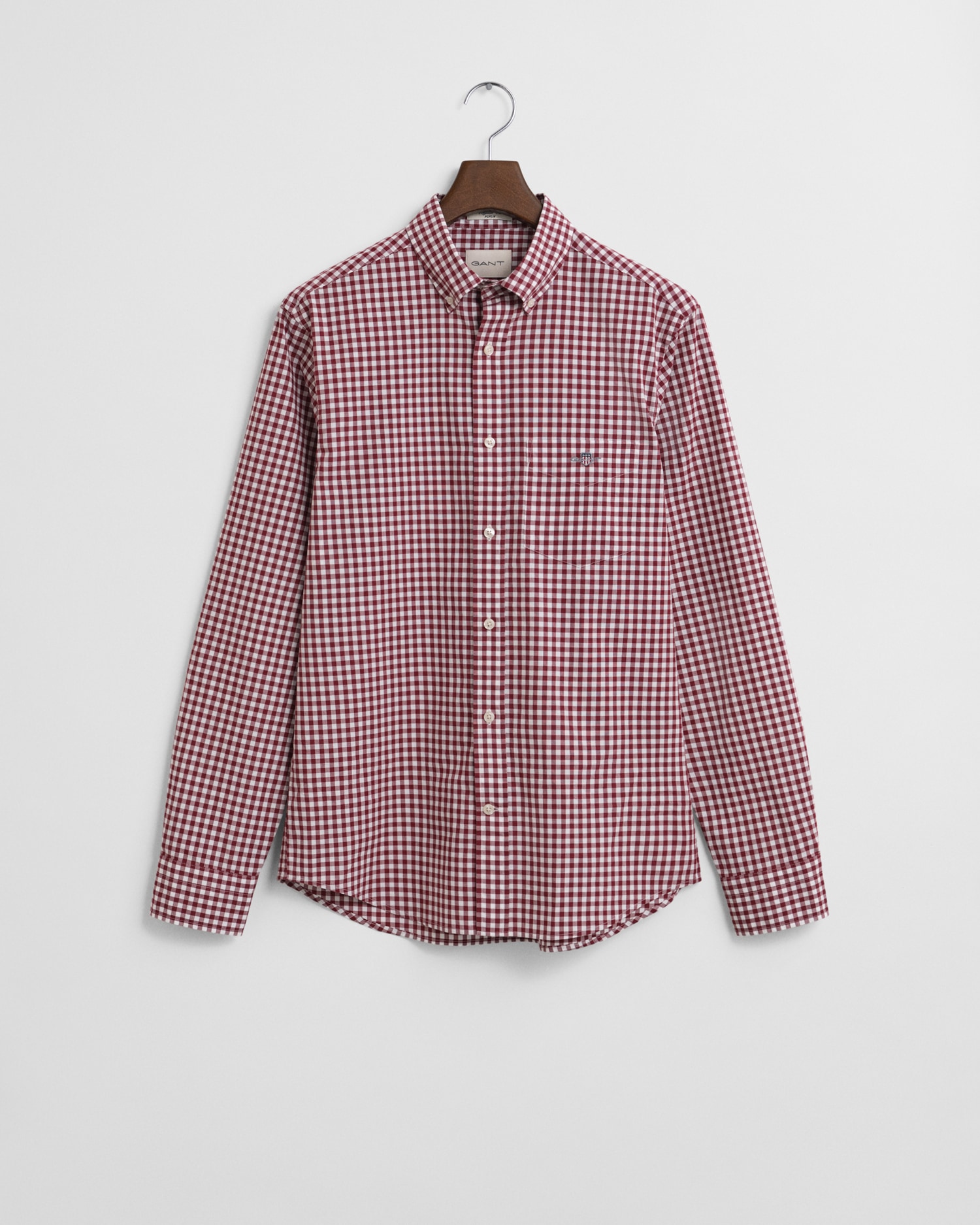 Gant Langarmhemd »REG POPLIN GINGHAM SHIRT«, mit Logostickerei auf der Brust