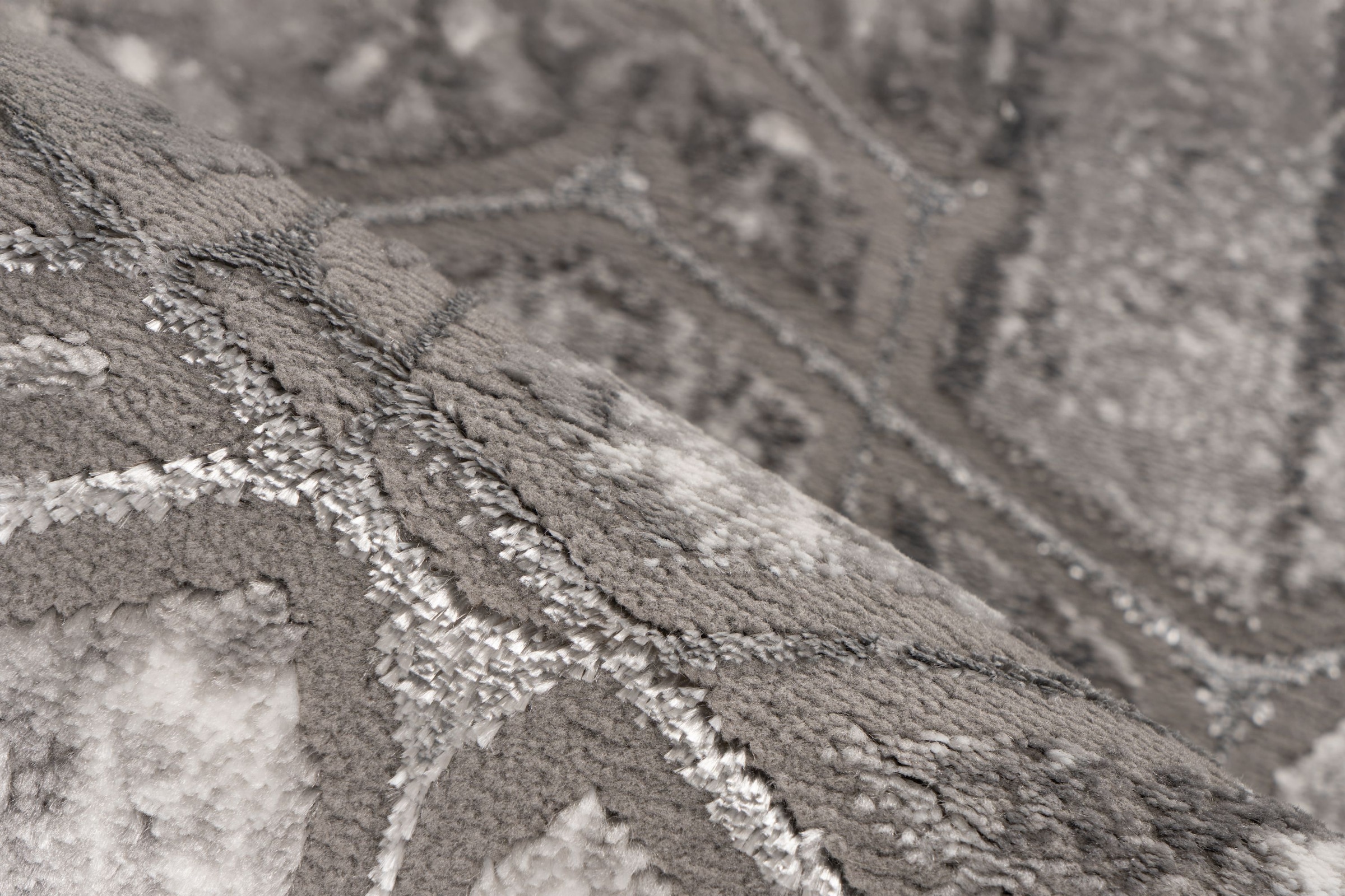 Kayoom Teppich »Mineral 525« rechteckig 12 mm Höhe Kurzflor, Hoch Tief Struktur, Wohnzimmer