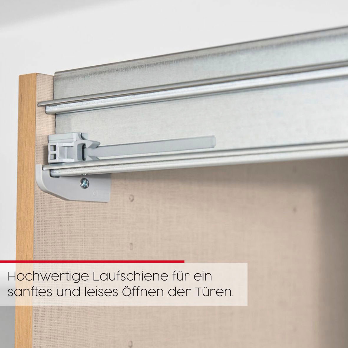 rauch Schwebetürenschrank »Kleiderschrank Schrank Garderobe Wäscheschrank TEGIO« mit hochwertigen Holzdekoraufleistung und Glasfront MADE IN GERMANY