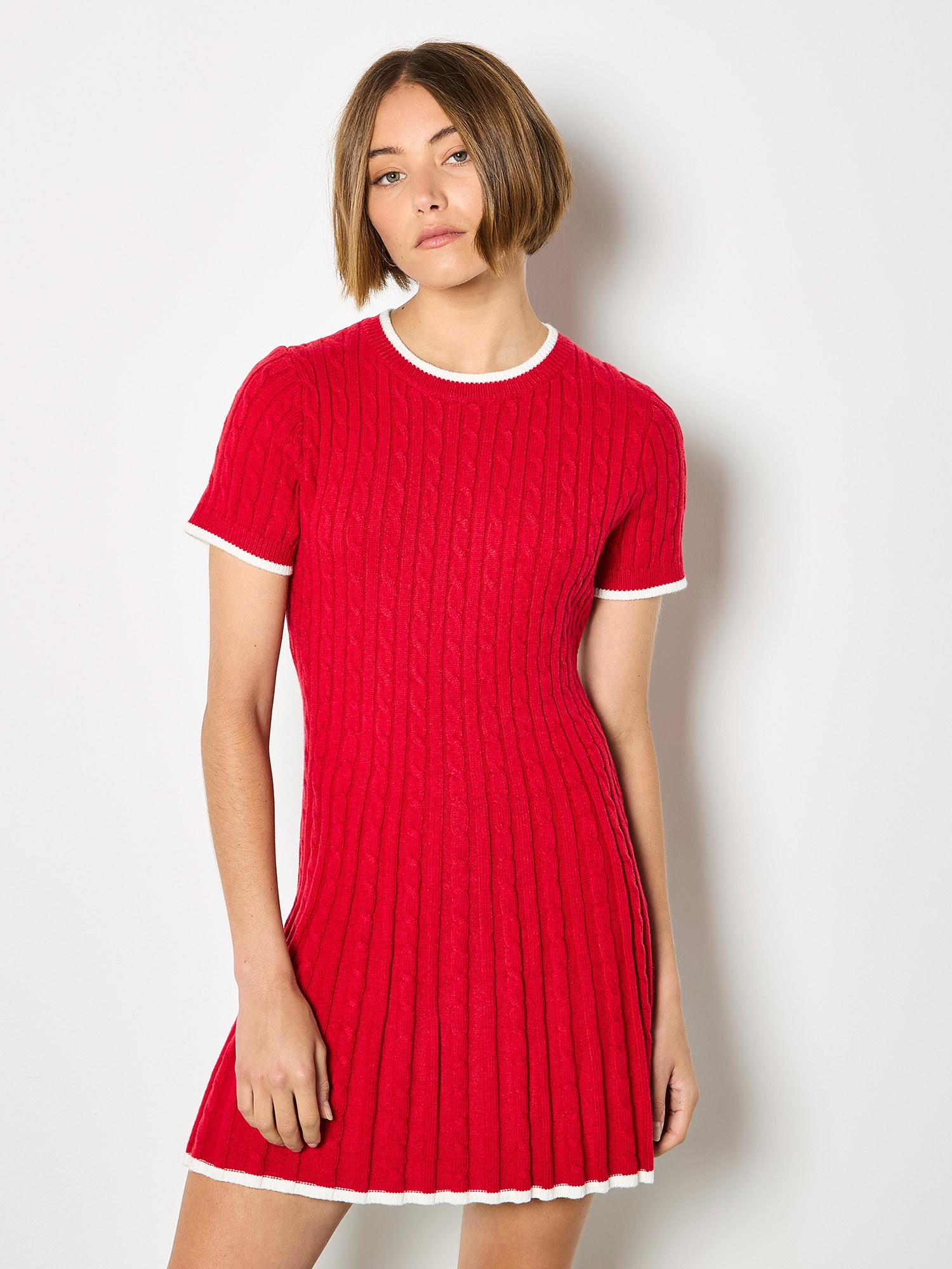 Apricot Minikleid »Minikleid« mit Zopfmuster
