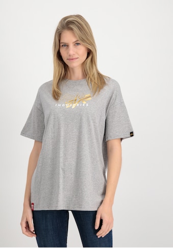 T-Shirt »ALPHA INDUSTRIES Women - T-Shirts Gold Logo OS T Wmn«