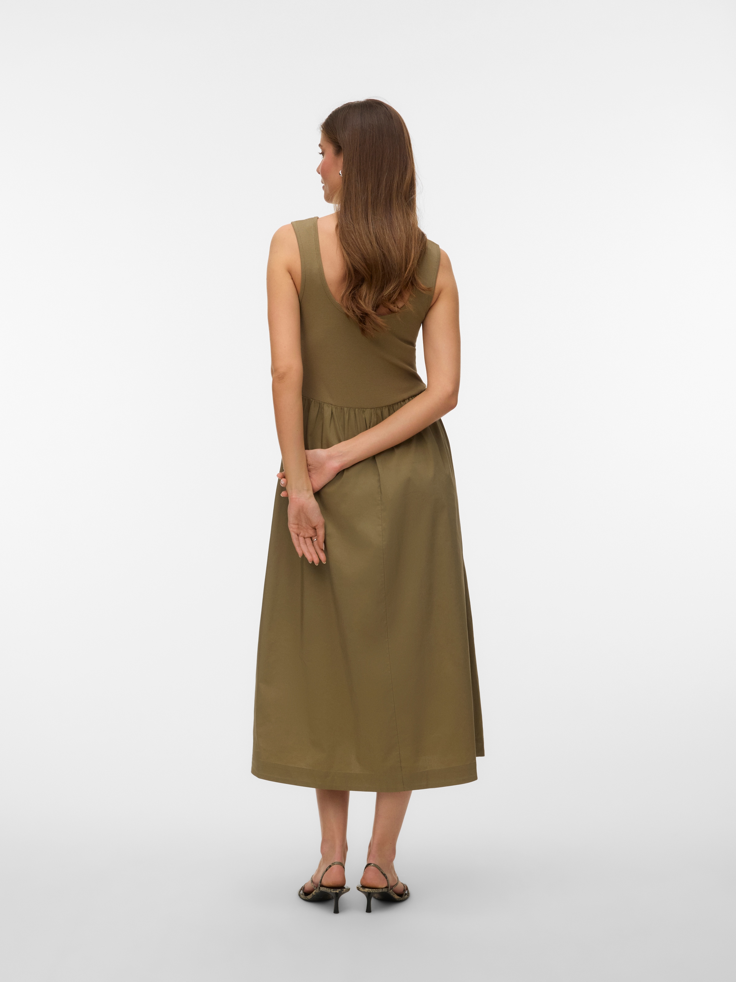 Vero Moda Maxikleid »VMVIDA SL 7/8 DRESS WVN NOOS« Baumwollmischung