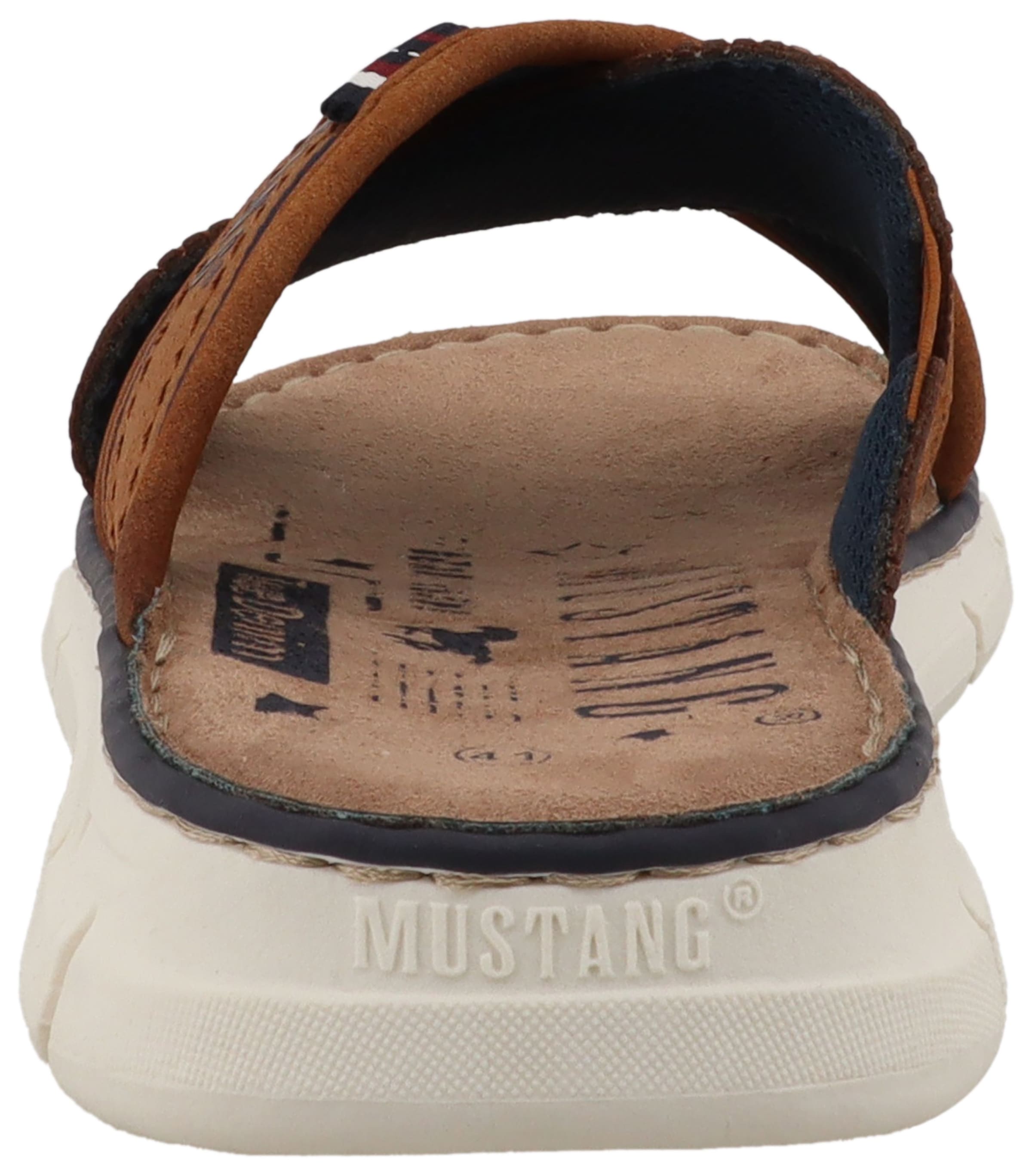 Mustang Shoes Pantolette »Emiliano«  Sommerschuh, Schlupfschuh mit Logoschriftzug