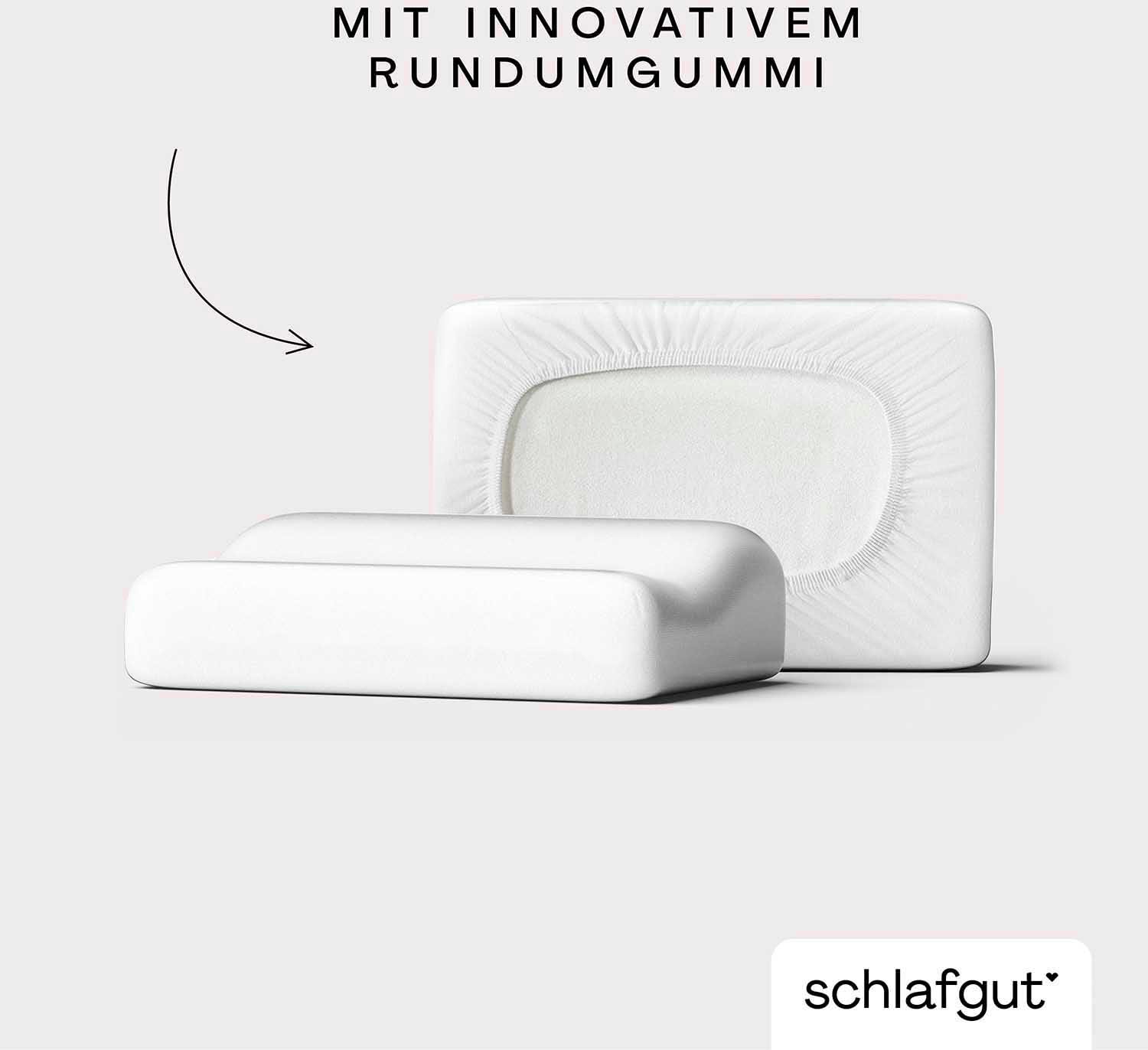 Schlafgut Kissenbezug »Pure flexibler Kissenbezug für Nackenstützkissen«, (1 St.), Bio-Baumwolle mit Elasthan, mit Gummizug, bügelfrei
