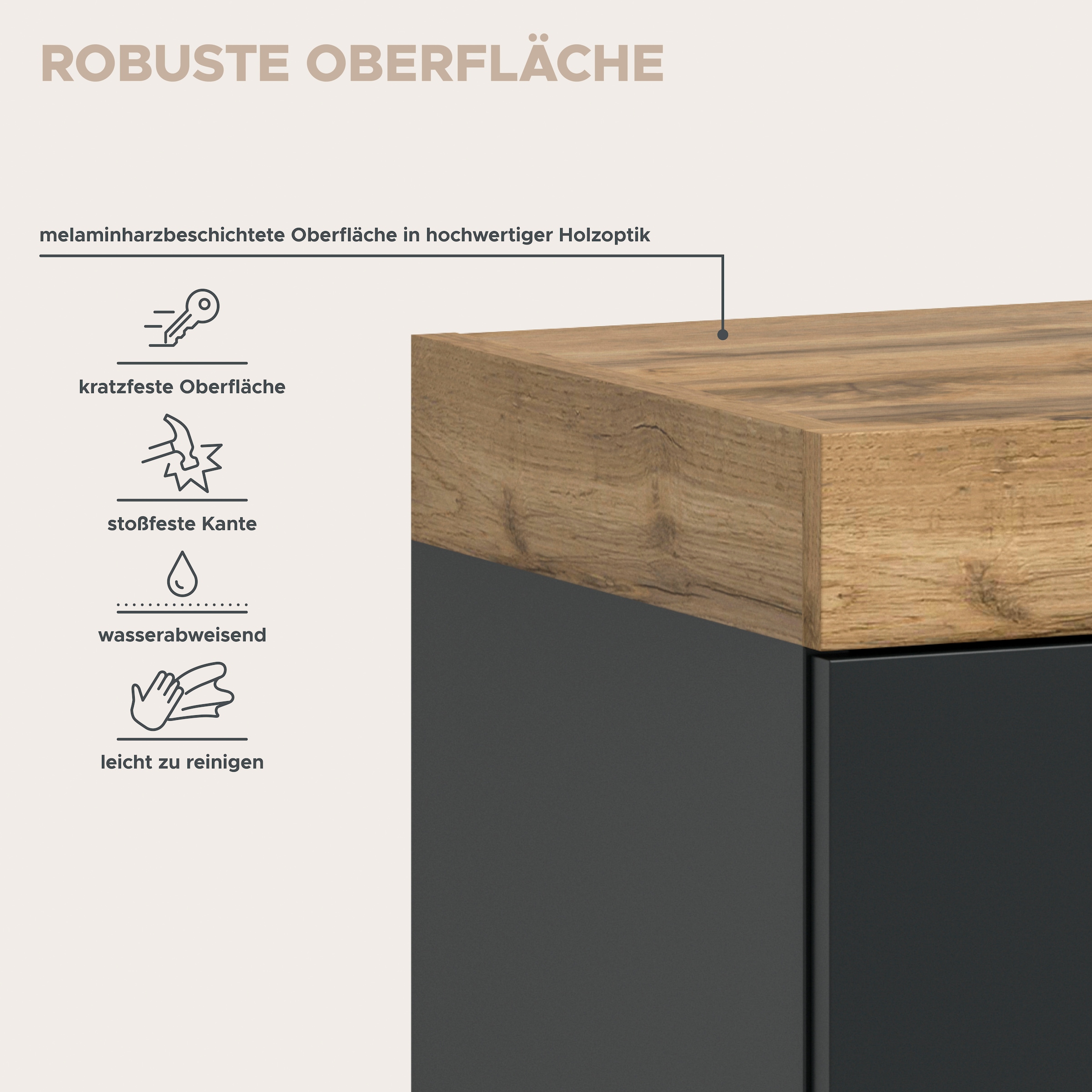 OTTO home Kommode »MAMBO, TOPSELLER!, Breite 77 cm, 1 Tür, 1 Einlegeboden, 3 Schubkästen« 1 Stk. tlg. Kommode, Anrichte, Wohnzimmer, Schlafzimmer