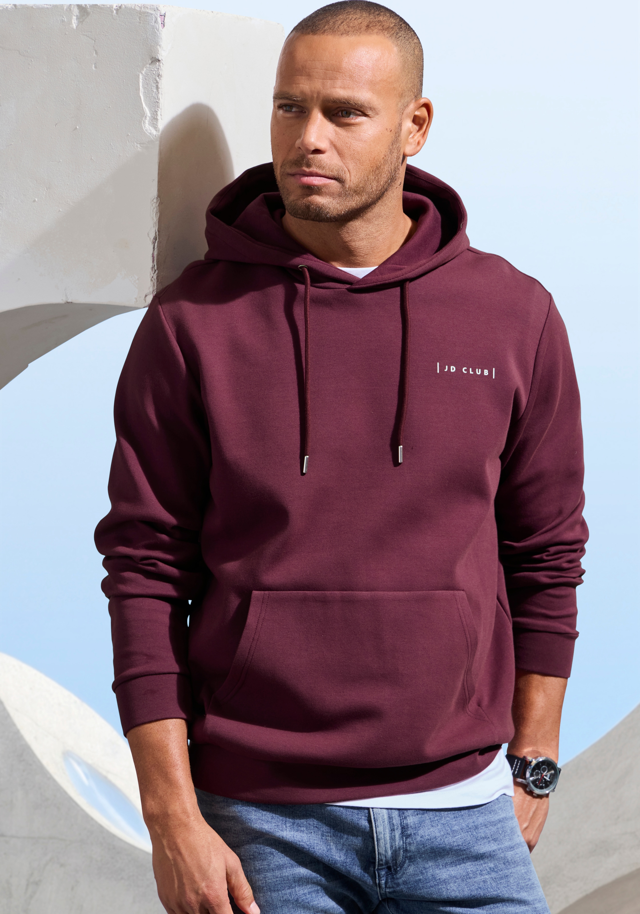 John Devin Hoodie »bis Größe 5XL«, hochwertige Qualität mit dezentem Logodruck vorn
