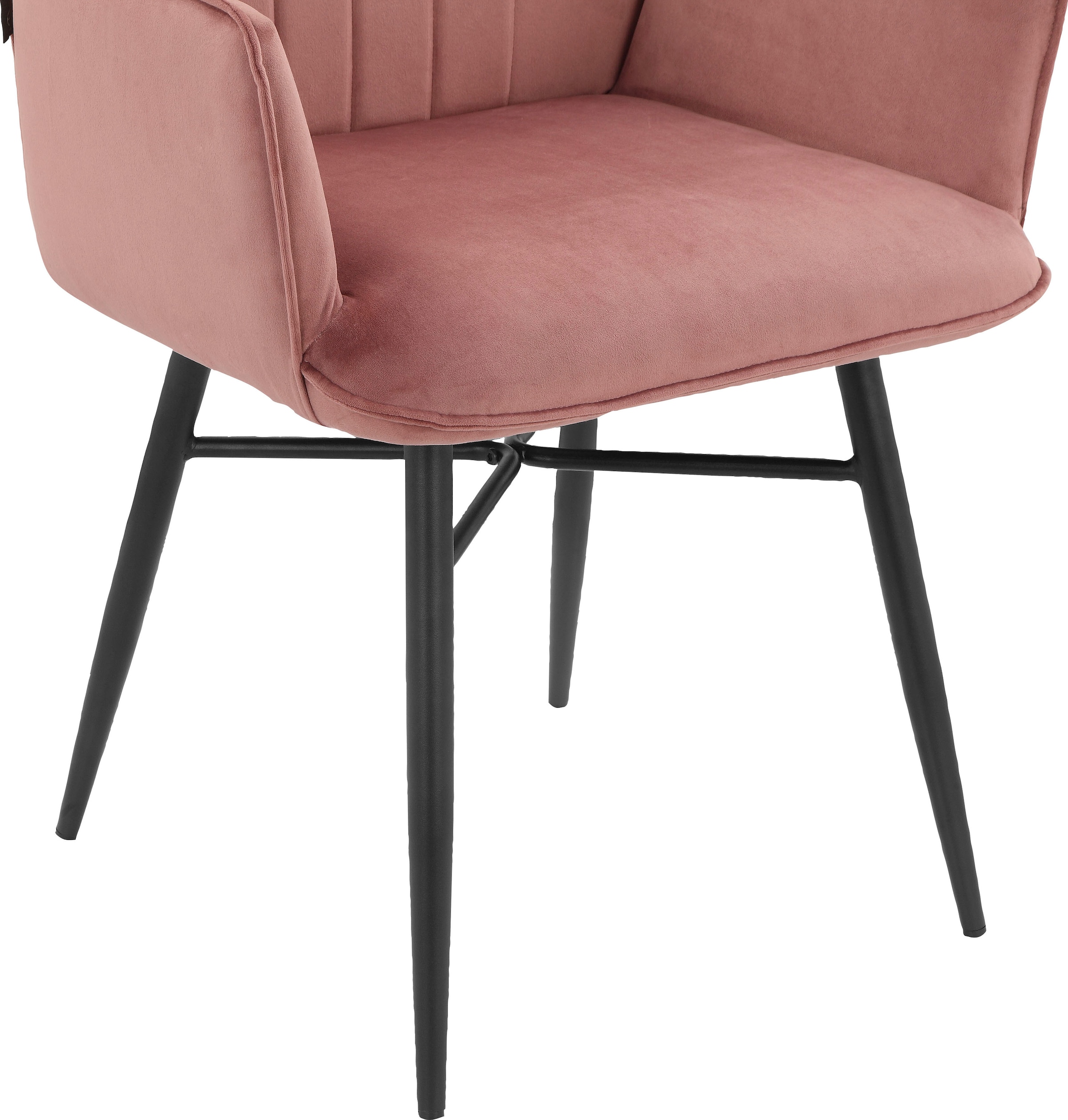 Leonique Esszimmerstuhl »Hrodwyn«, 2 St., Veloursstoff, Sitz gepolstert, mit horizontale Nähten am Rücken, Sitzhöhe 52 cm