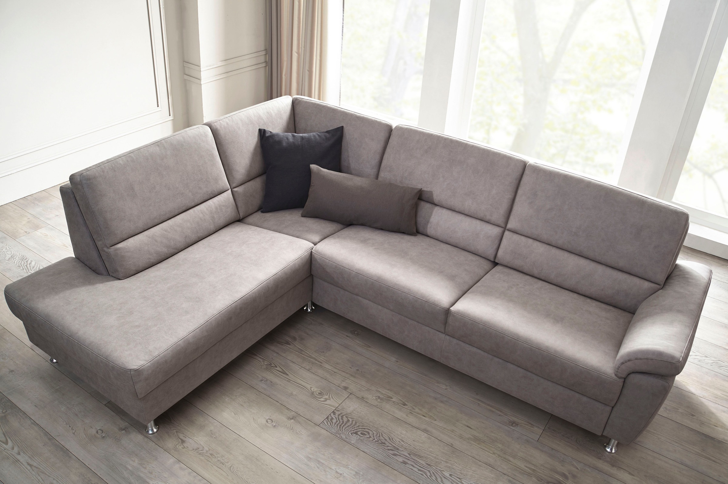 CALIZZA INTERIORS Ecksofa »Onyx L-Form«, Ottomane links oder rechts, wahlweise mit Bettfunktion, Breite 257 cm