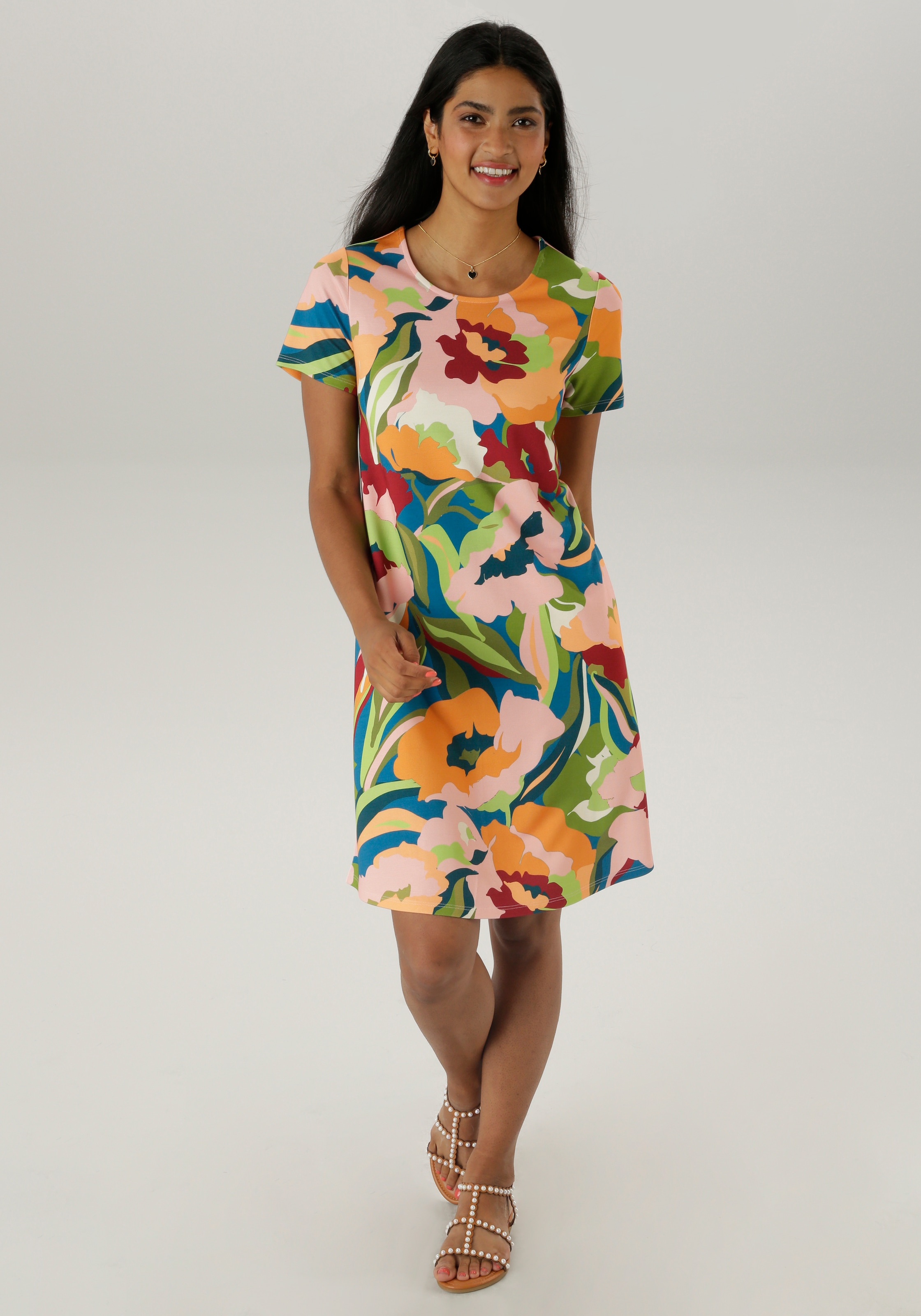 Aniston SELECTED Jerseykleid, in leichte A-Linien-Form