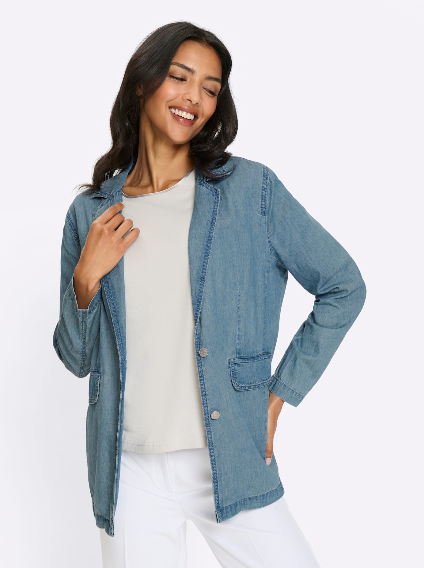 Classic Basics Jeansjacke ohne Kapuze