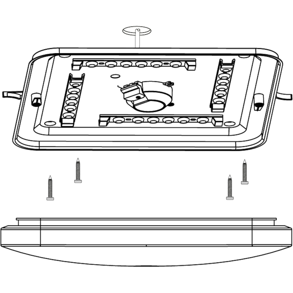 EGLO LED Deckenleuchte »FRANIA-S«, LED-Board, Warmweiß, weiß / L33 x H7 x B33 cm / inkl. 1 x LED-Platine (je 14,6W, 1600lm, 3000K) / Deckenlampe - Sternenhimmel - warmweißes Licht - Schlafzimmerlampe - Kinderzimmerlampe