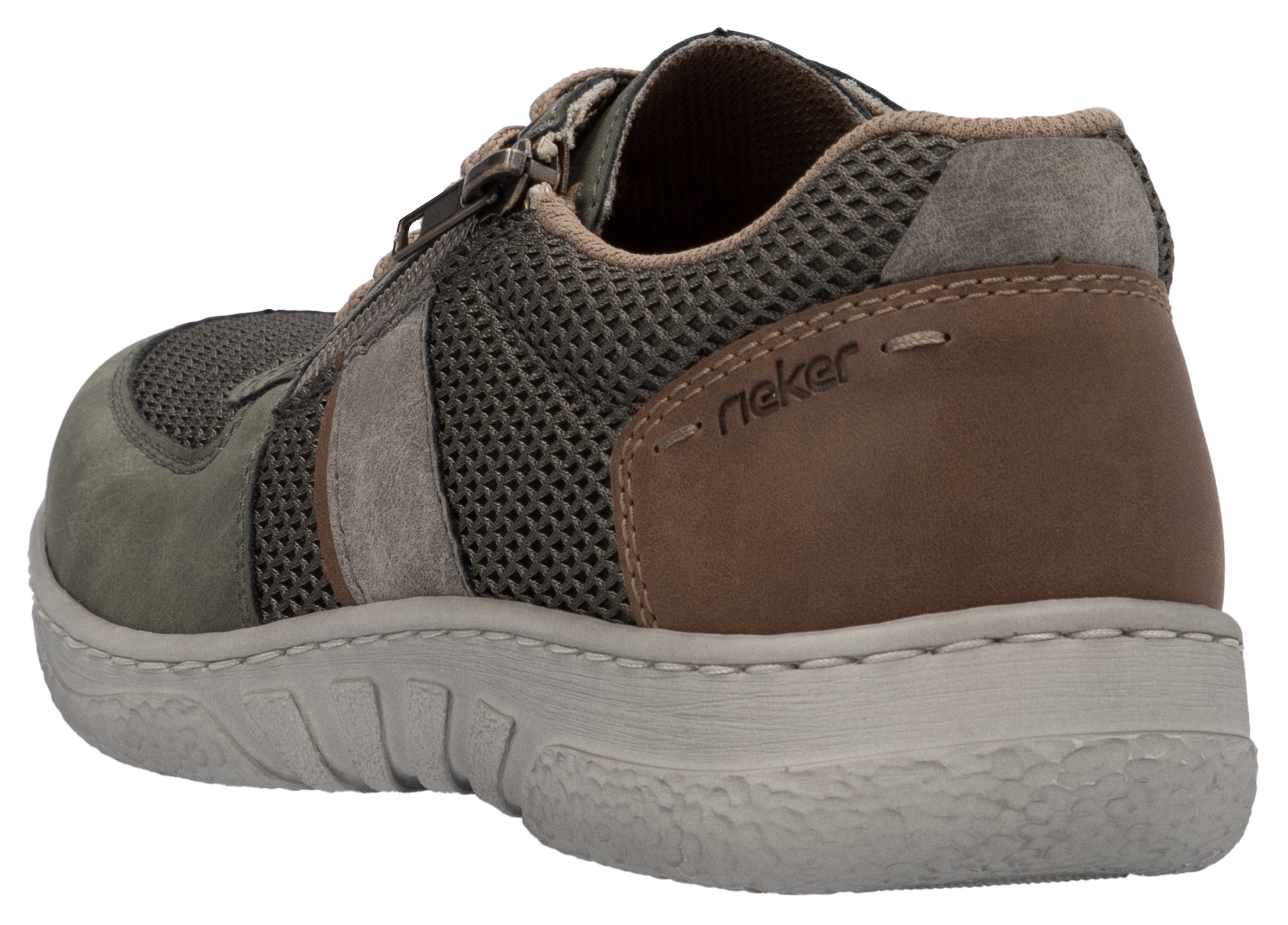 Rieker Sneaker, Halbschuh, Schnürschuh, Freizeitschuh mit seitlichem Reißverschluss